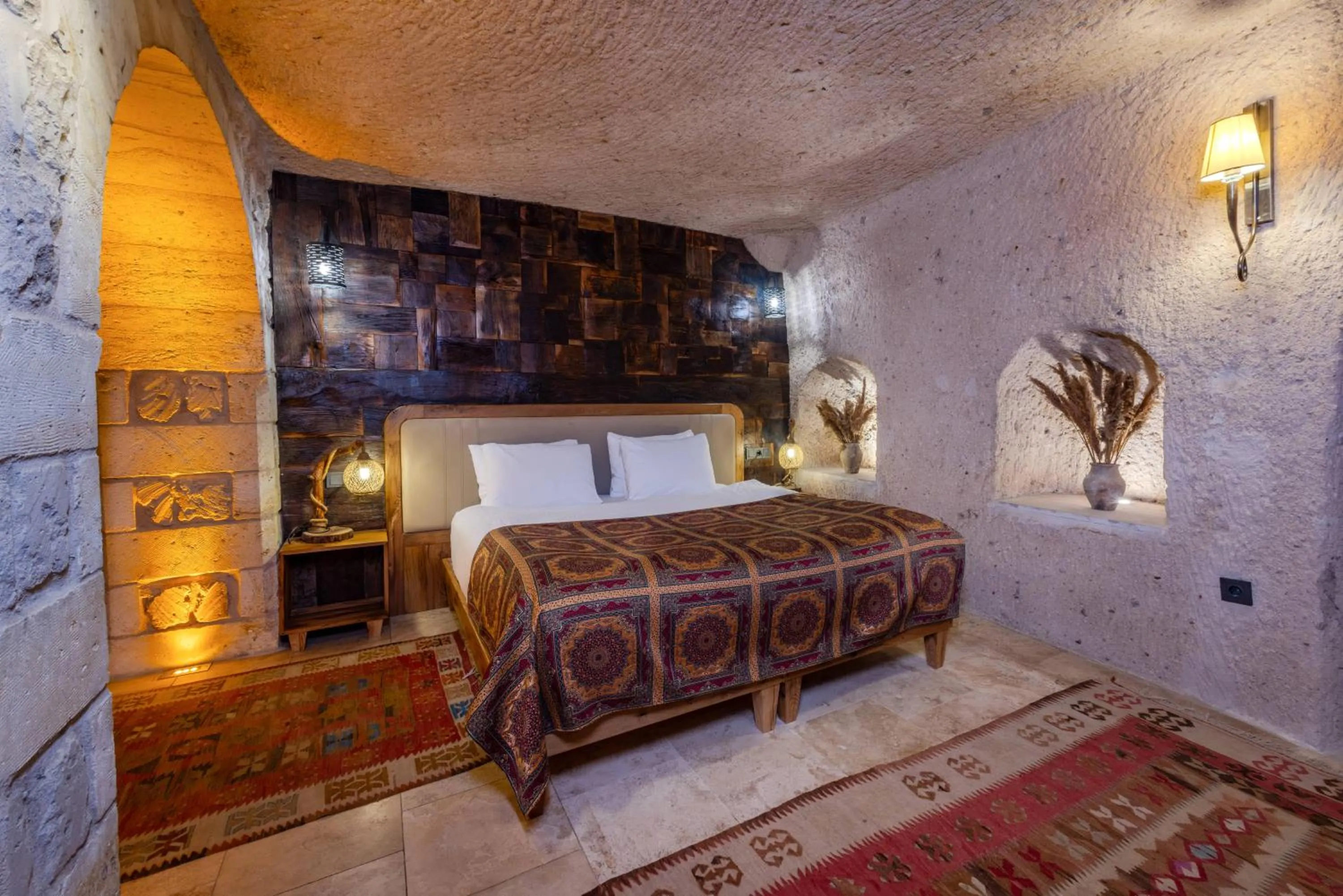 Bed in Vasıl Cave Hotel