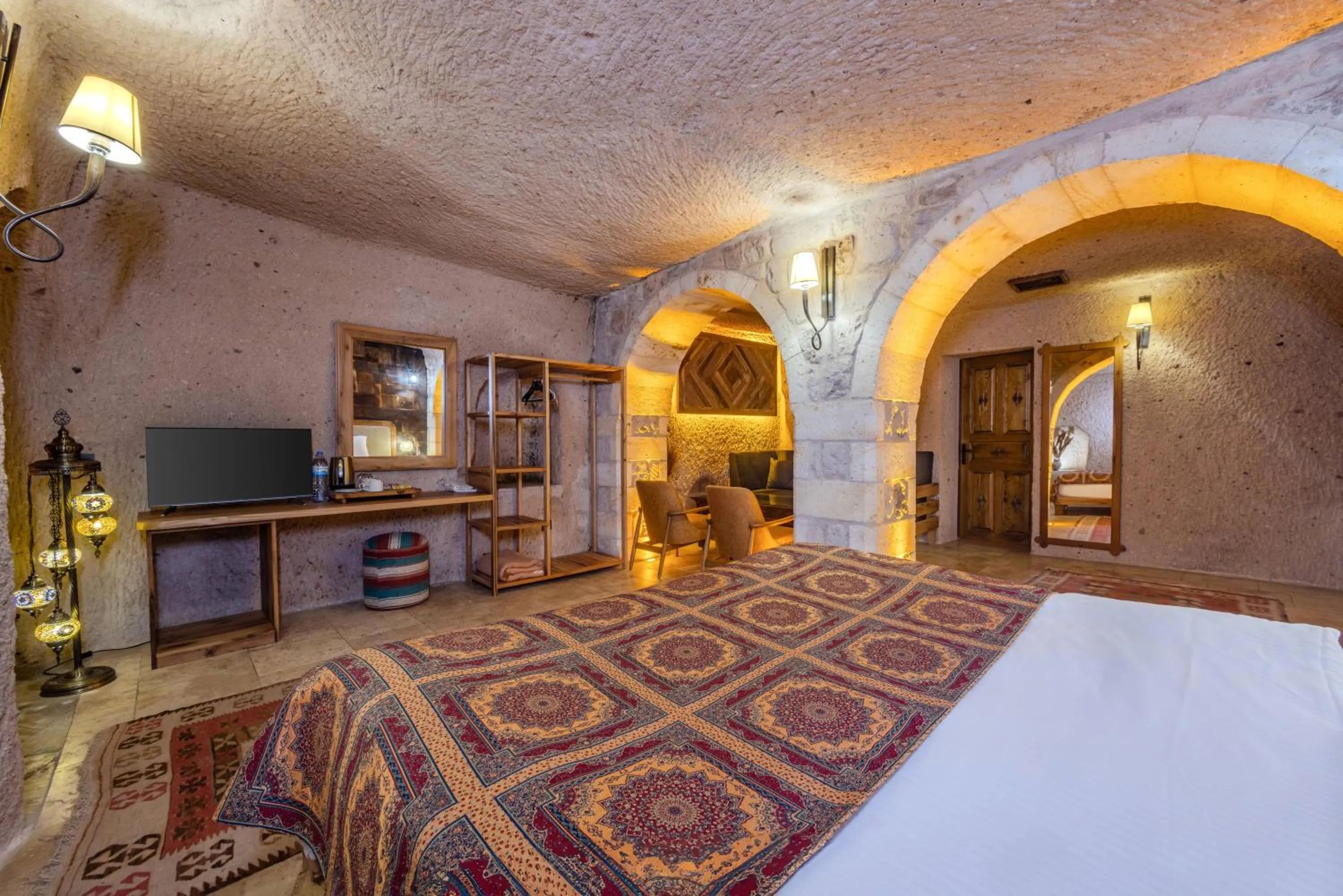 Bed in Vasıl Cave Hotel