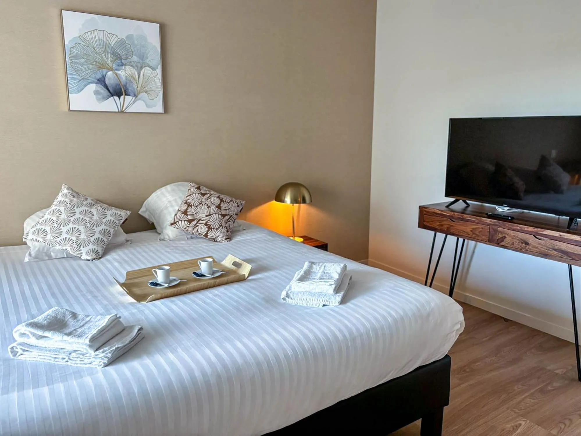 Bed in Les Boréales - Appart'hotel & Restaurant