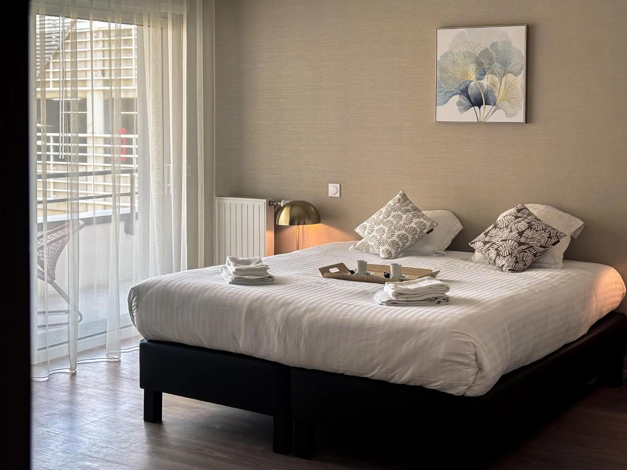 Bed in Les Boréales - Appart'hotel & Restaurant