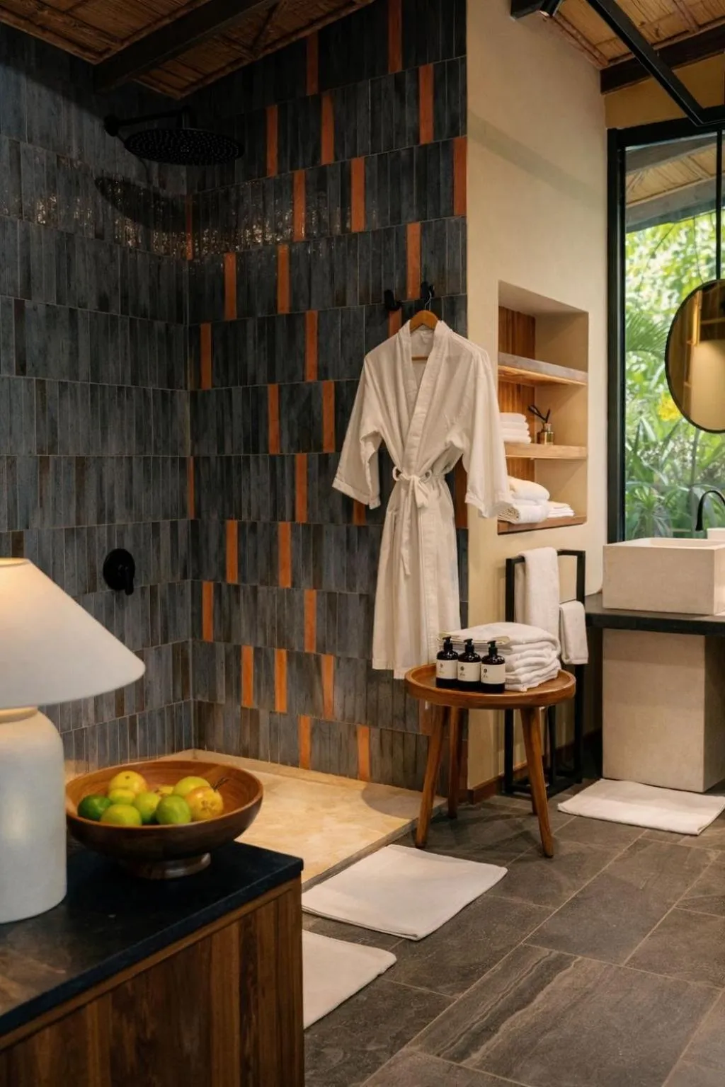 Shower in awā Beachfront Hotel