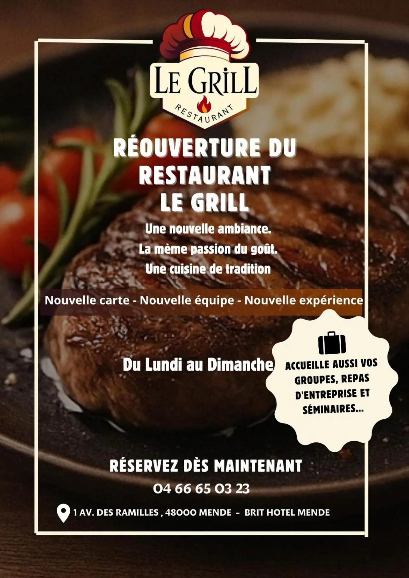 Restaurant/places to eat in Brit Hotel Confort Deltour Mende