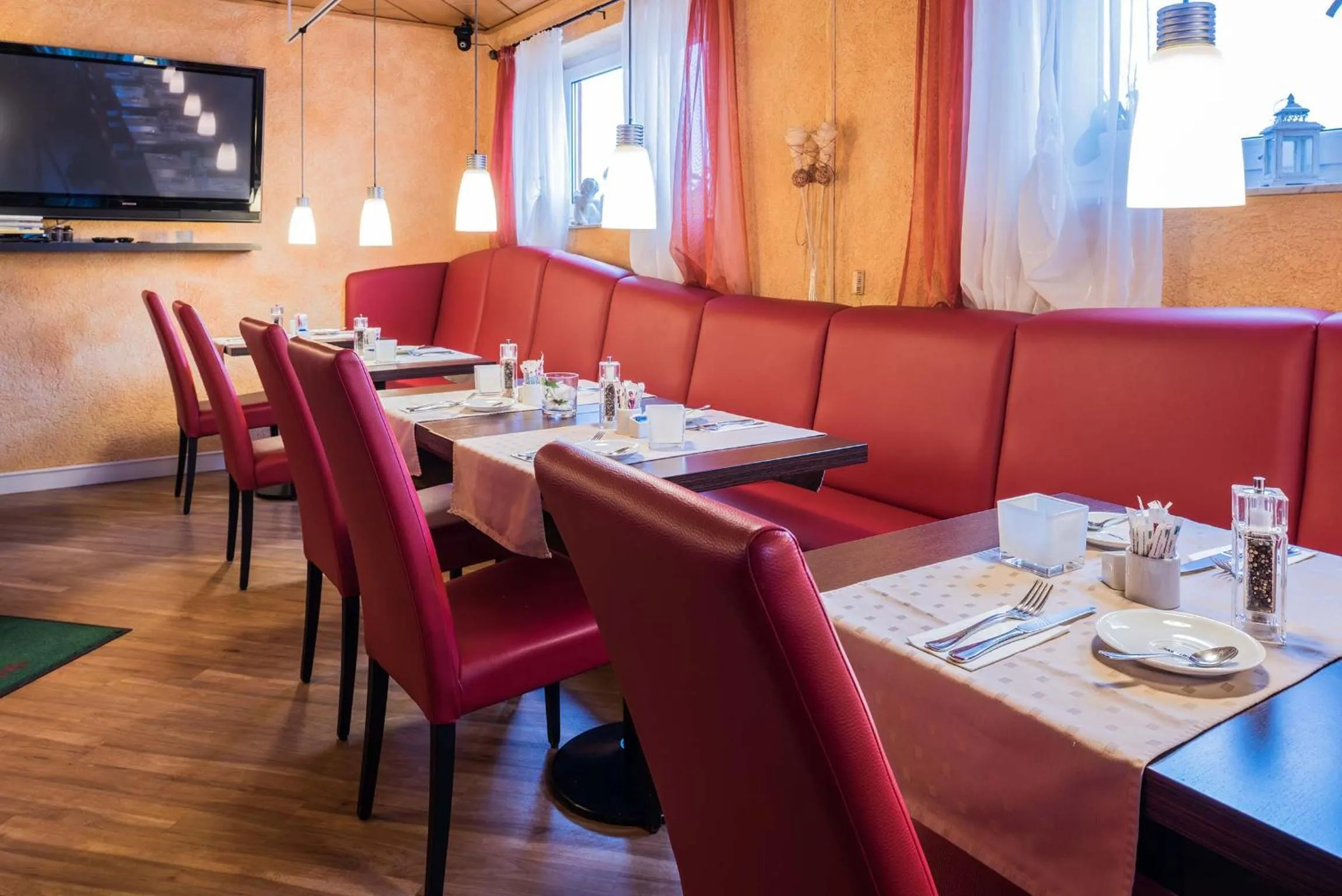 Dining area in Hotel Sperling mit E-Ladestation