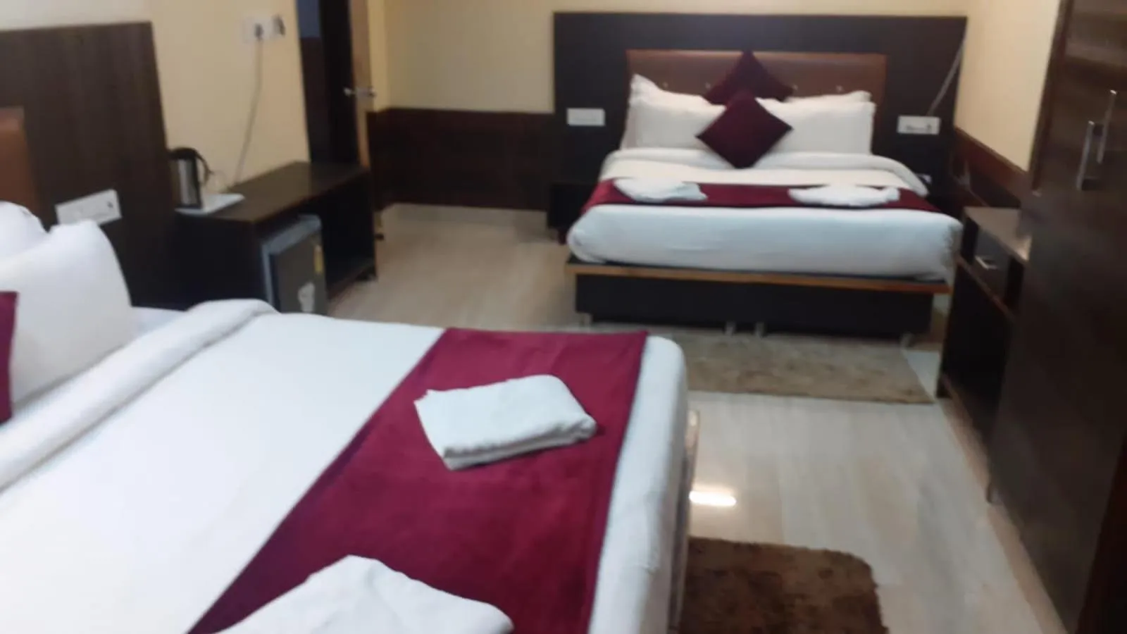 Bedroom, Bed in Vella Marina Group of Hotels Mount# Best Comfort Hotel#Free Parking-cricket stadium 10 km-Mcleodganj 2 km- Bhagsunag 4 km
