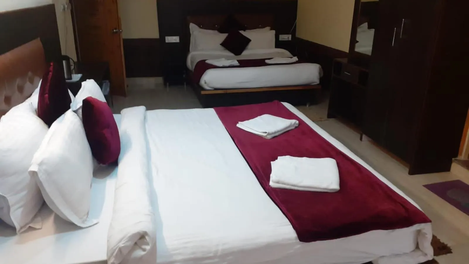Bedroom, Bed in Vella Marina Group of Hotels Mount# Best Comfort Hotel#Free Parking-cricket stadium 10 km-Mcleodganj 2 km- Bhagsunag 4 km