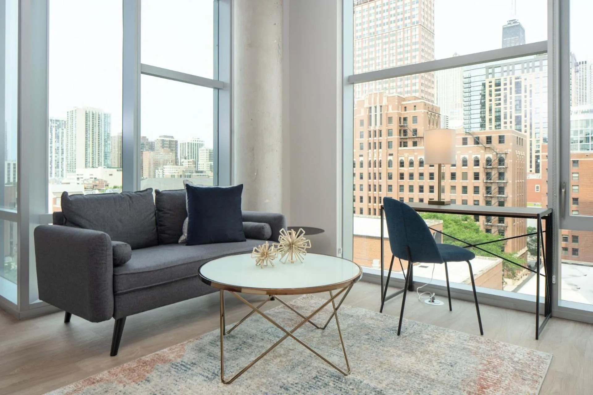 Living room in Kasa River North Chicago