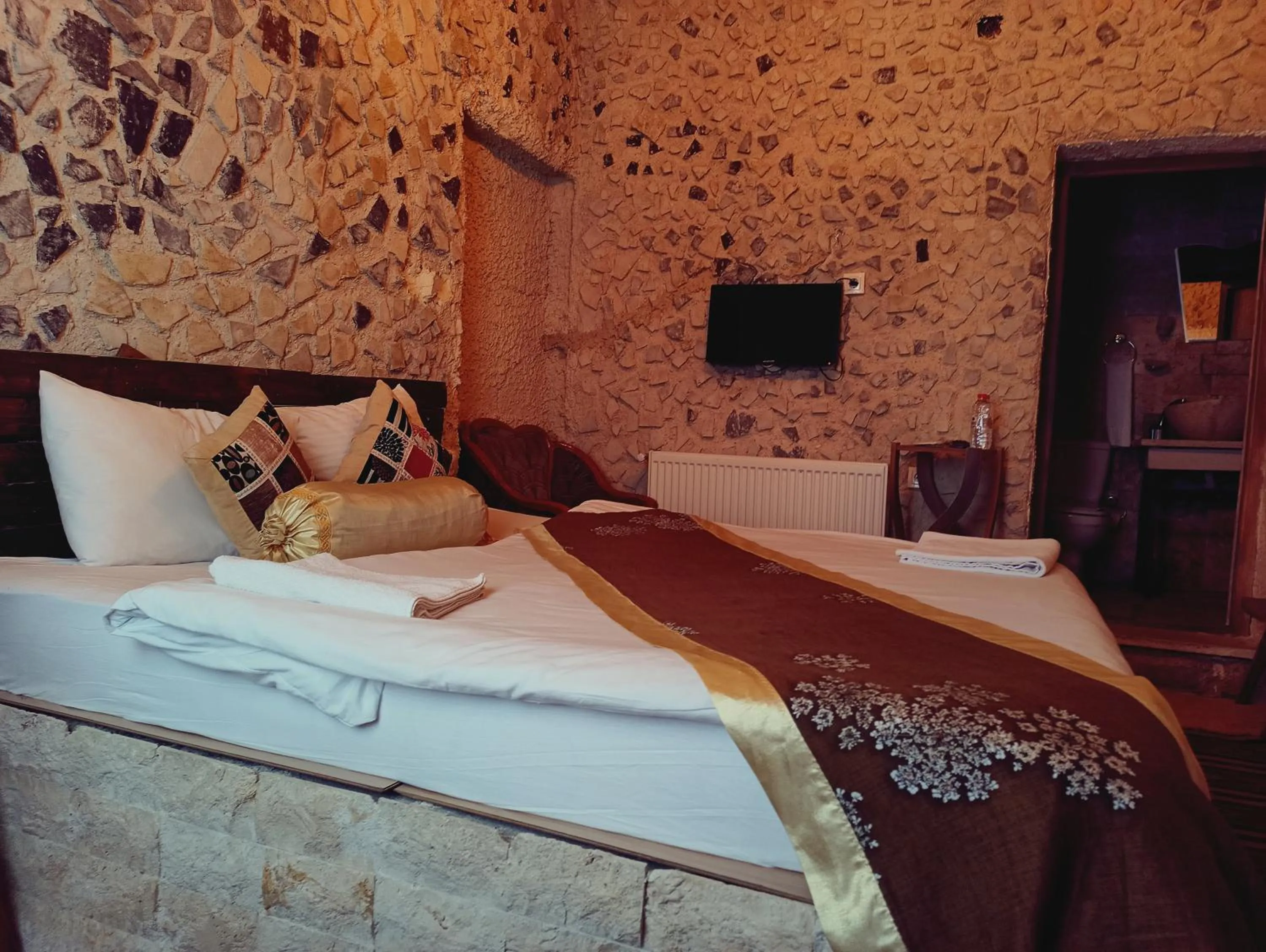 Bed in stone age cappadocia