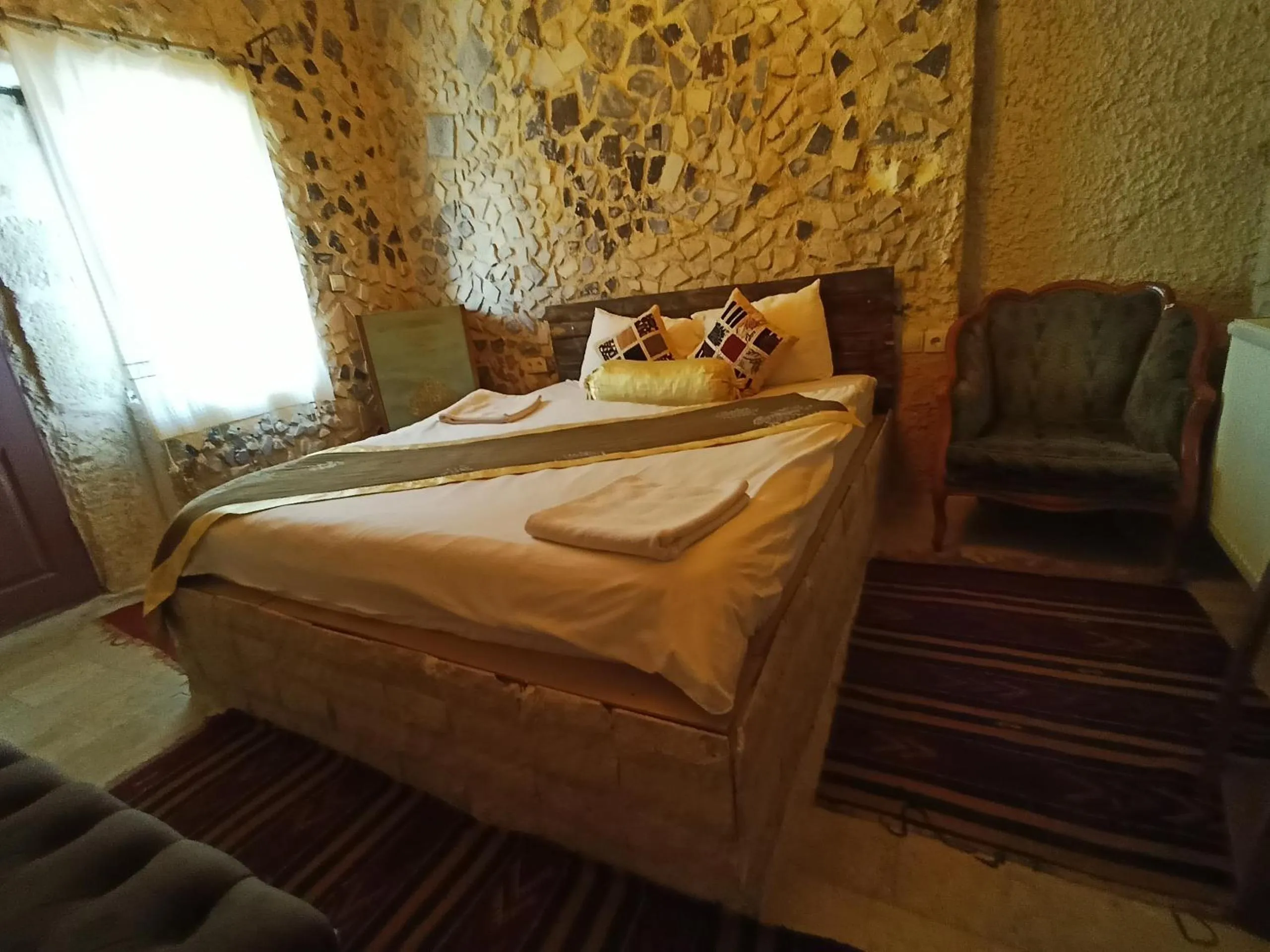 Bed in stone age cappadocia