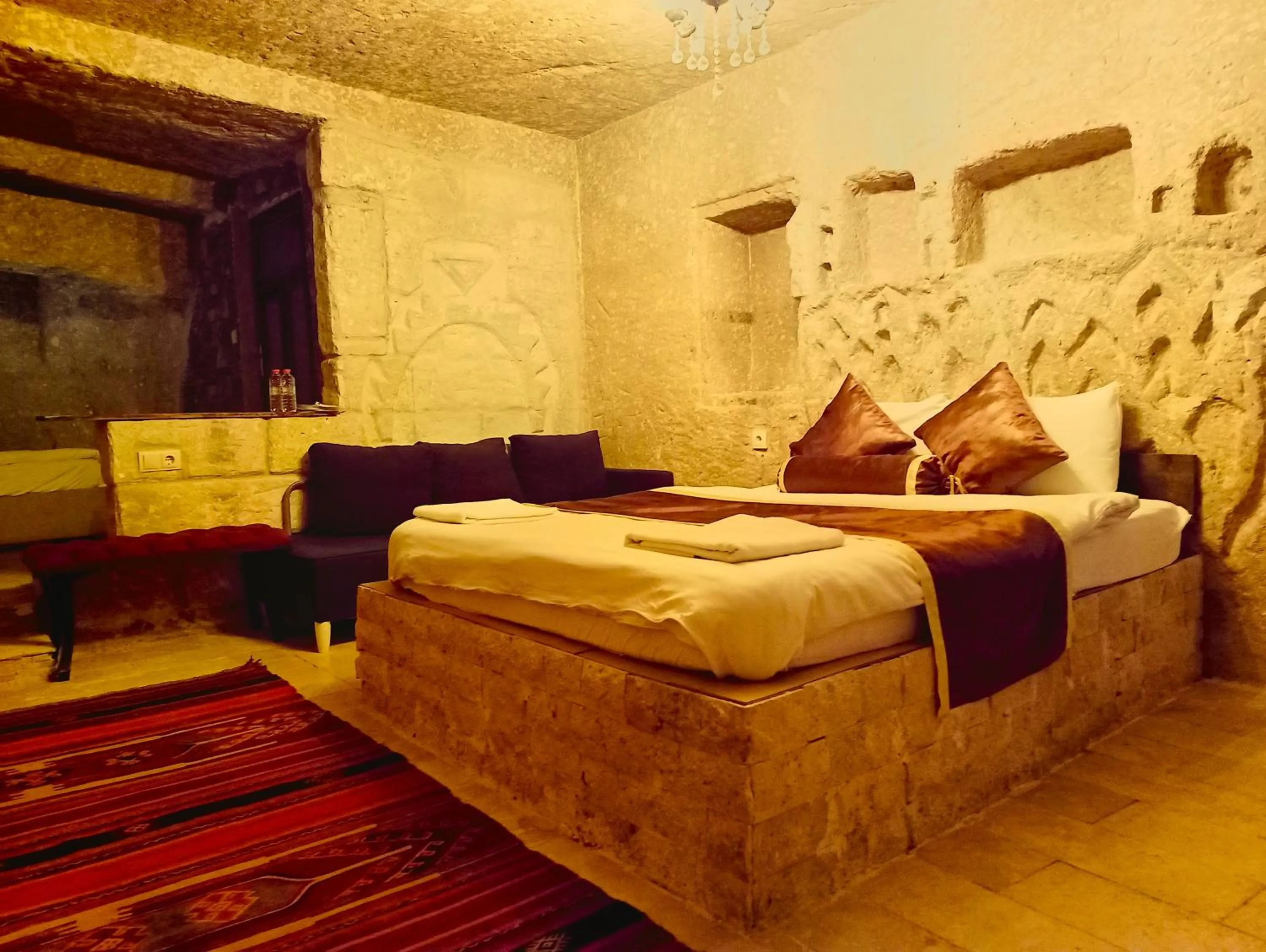 Bed in stone age cappadocia