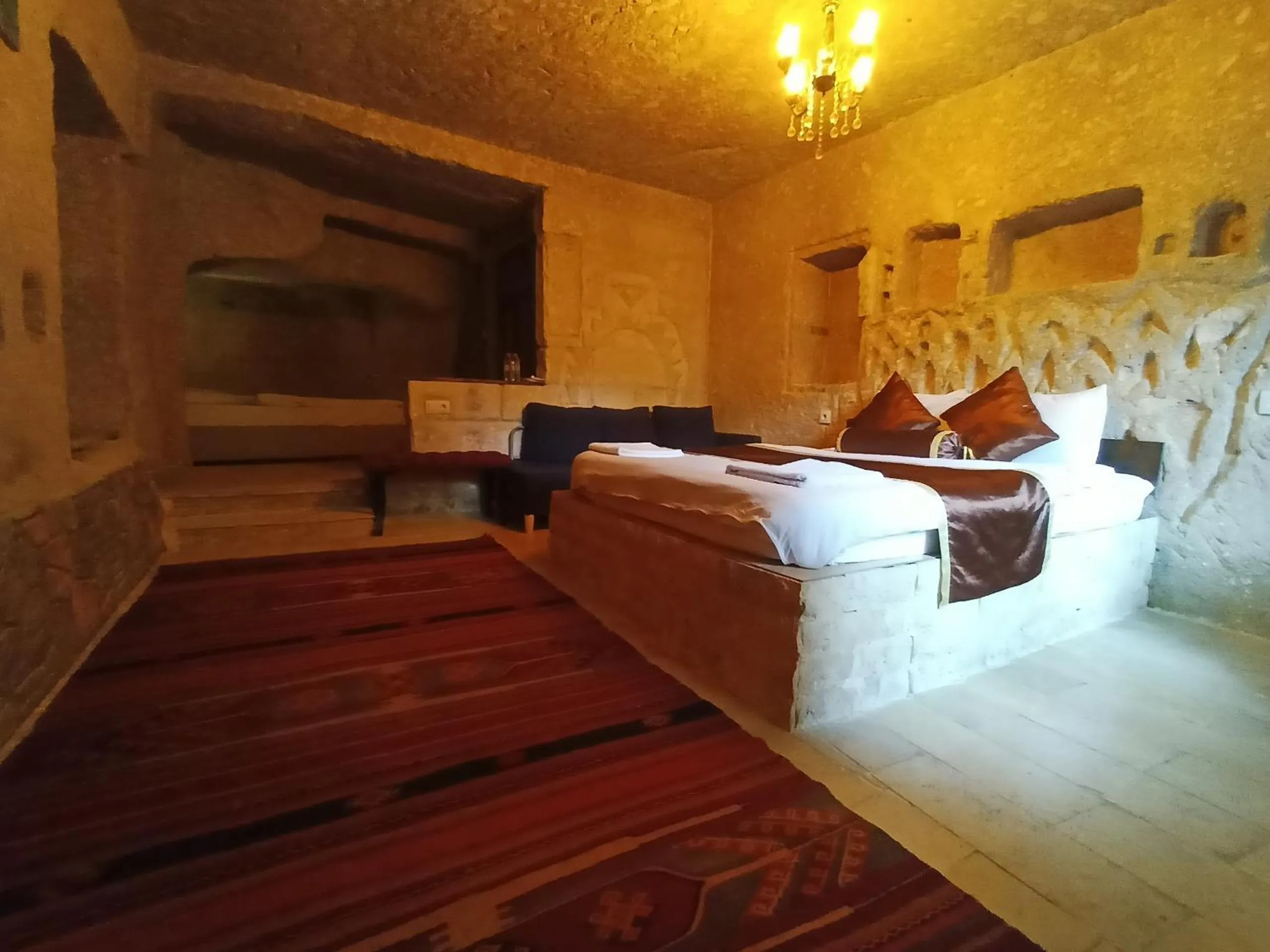 Bed in stone age cappadocia