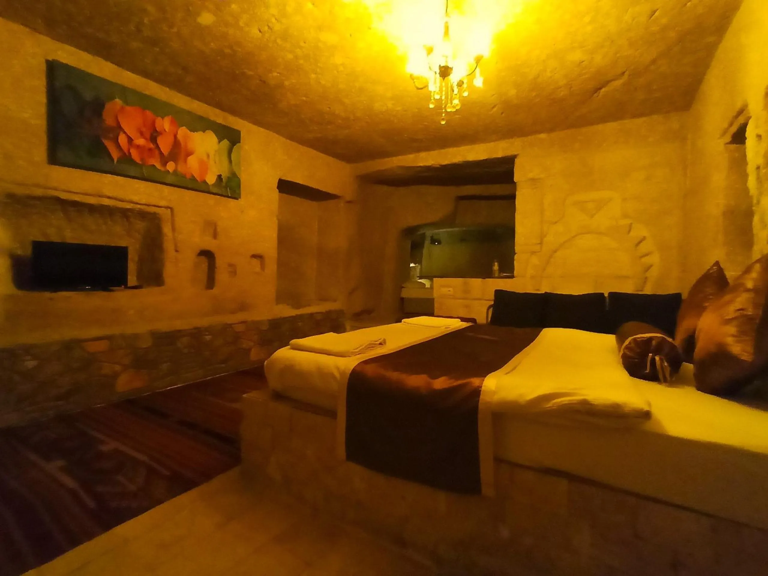 Bed in stone age cappadocia