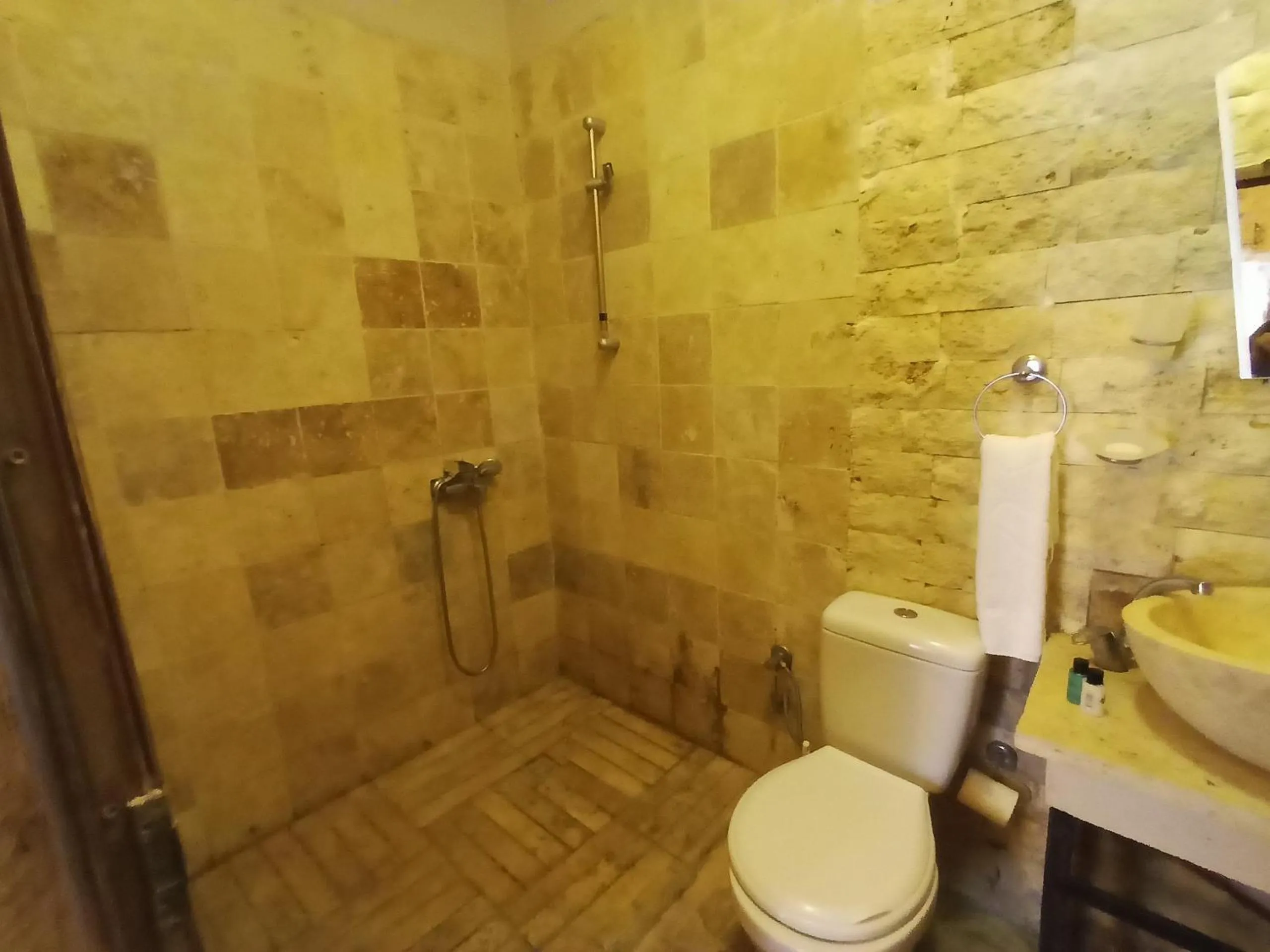 Shower in stone age cappadocia