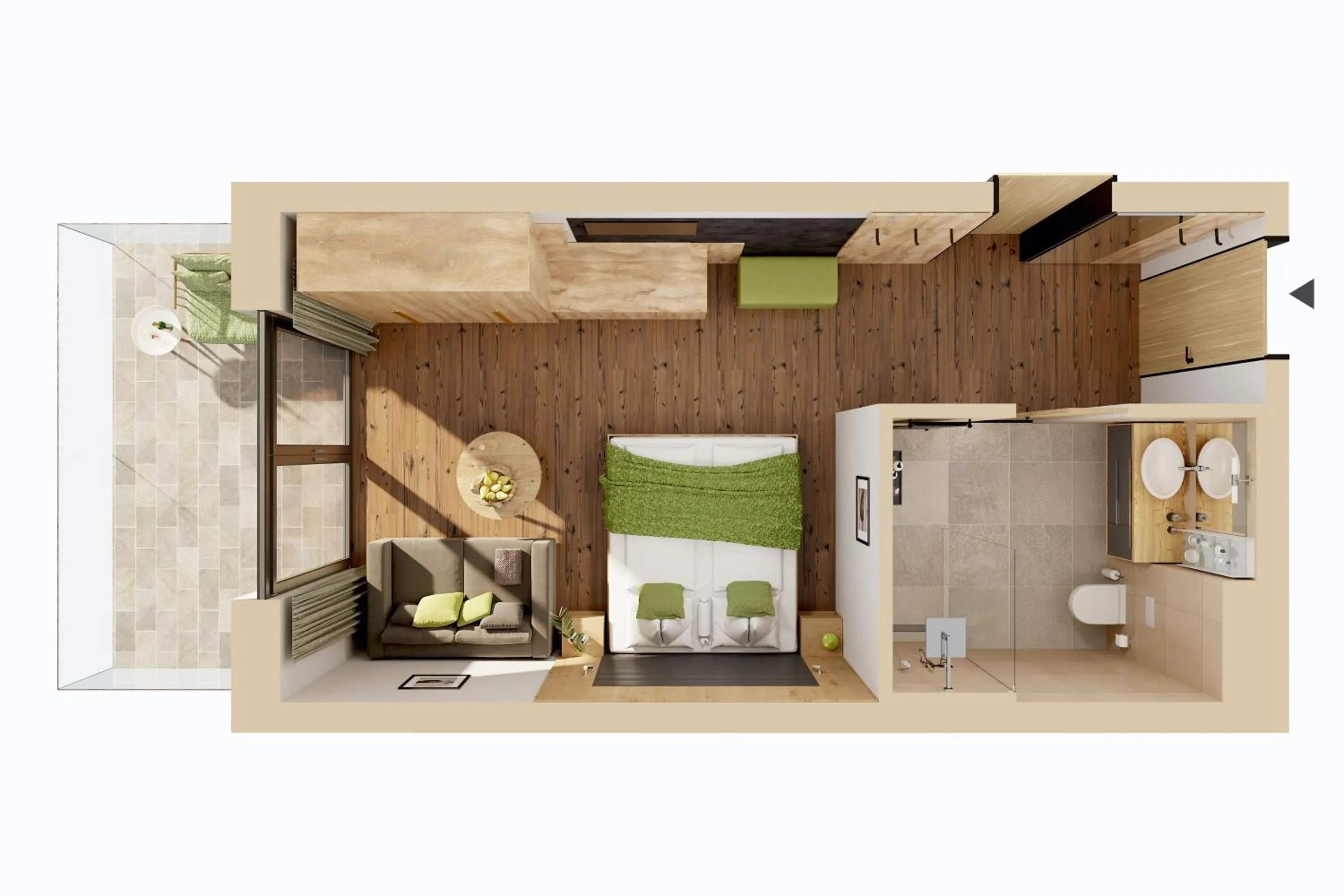 Floor plan, Bed in FIRSTpeak Zauchensee