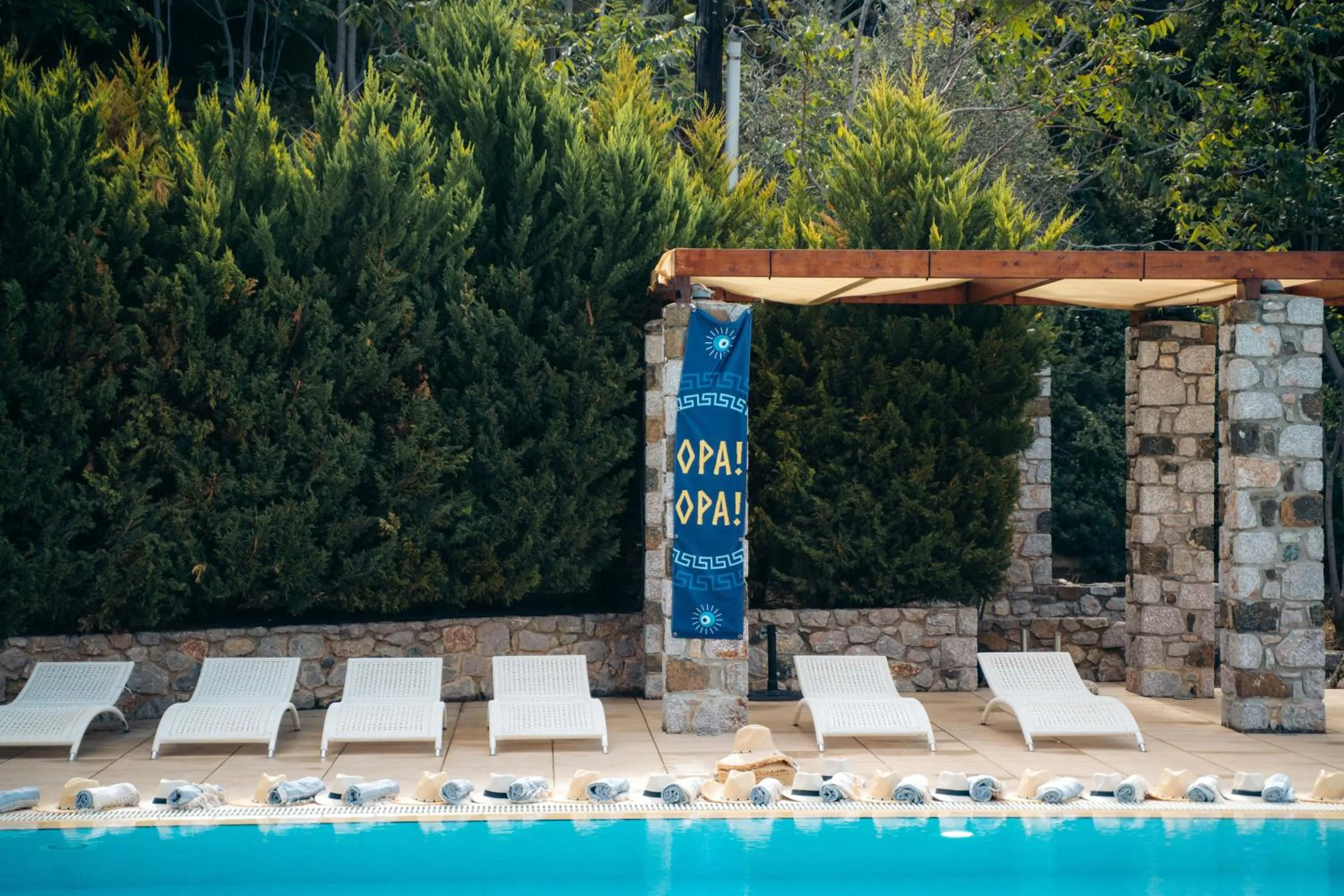 Pool view in Kaminos Evia