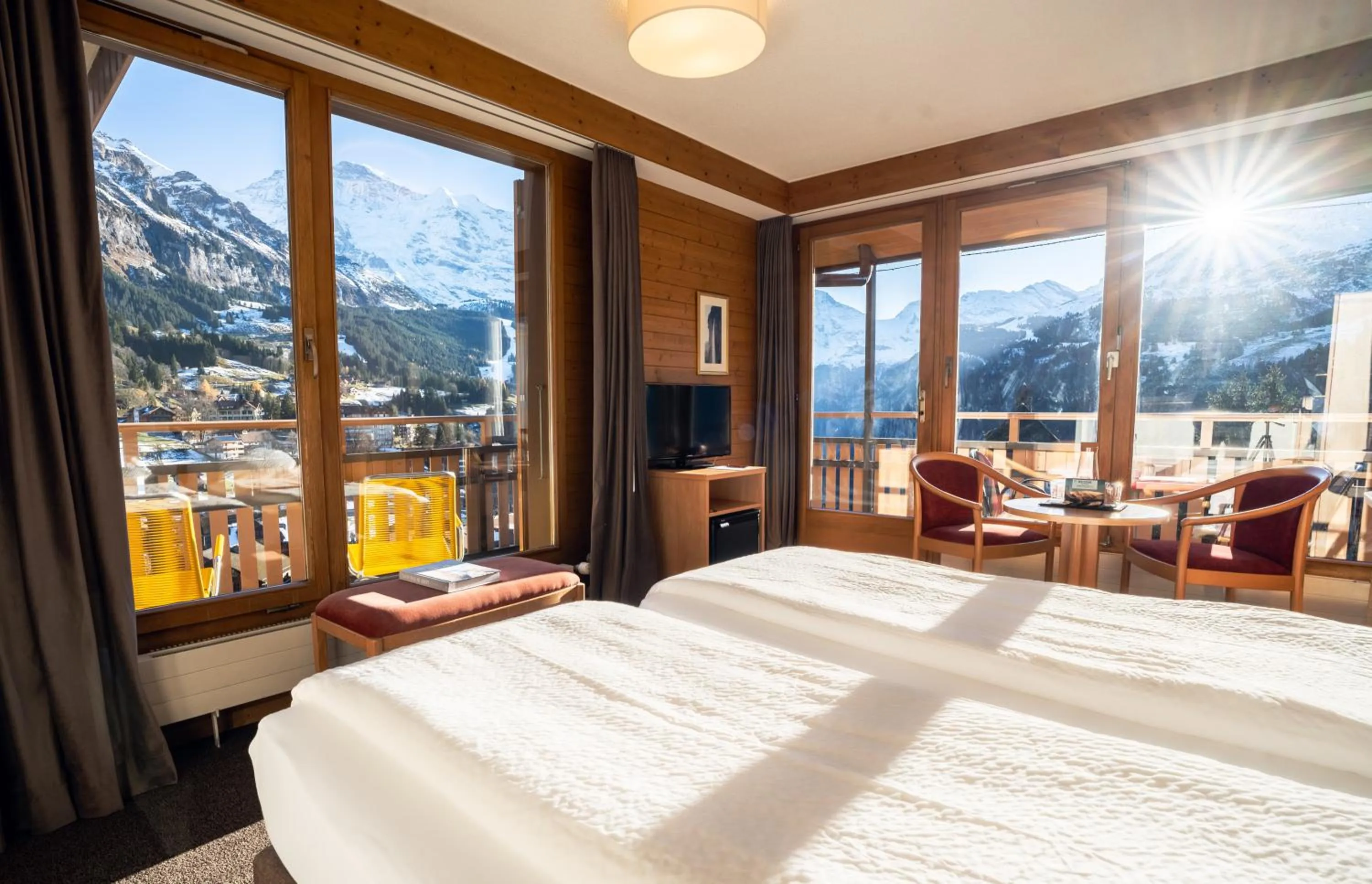 View (from property/room), Bed in Hotel Jungfraublick
