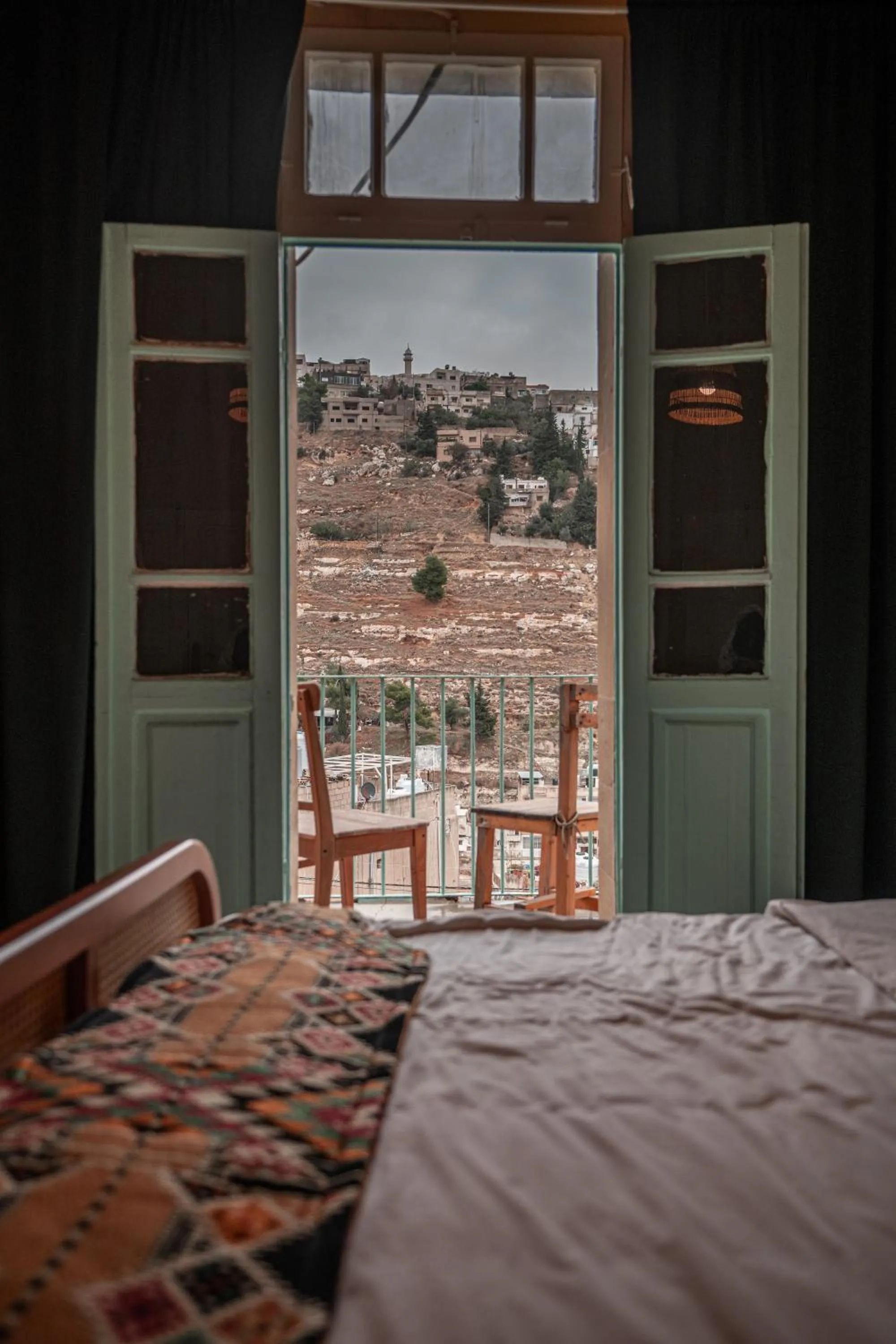 Balcony/Terrace, Bed in Jordan Heritage Madhafa