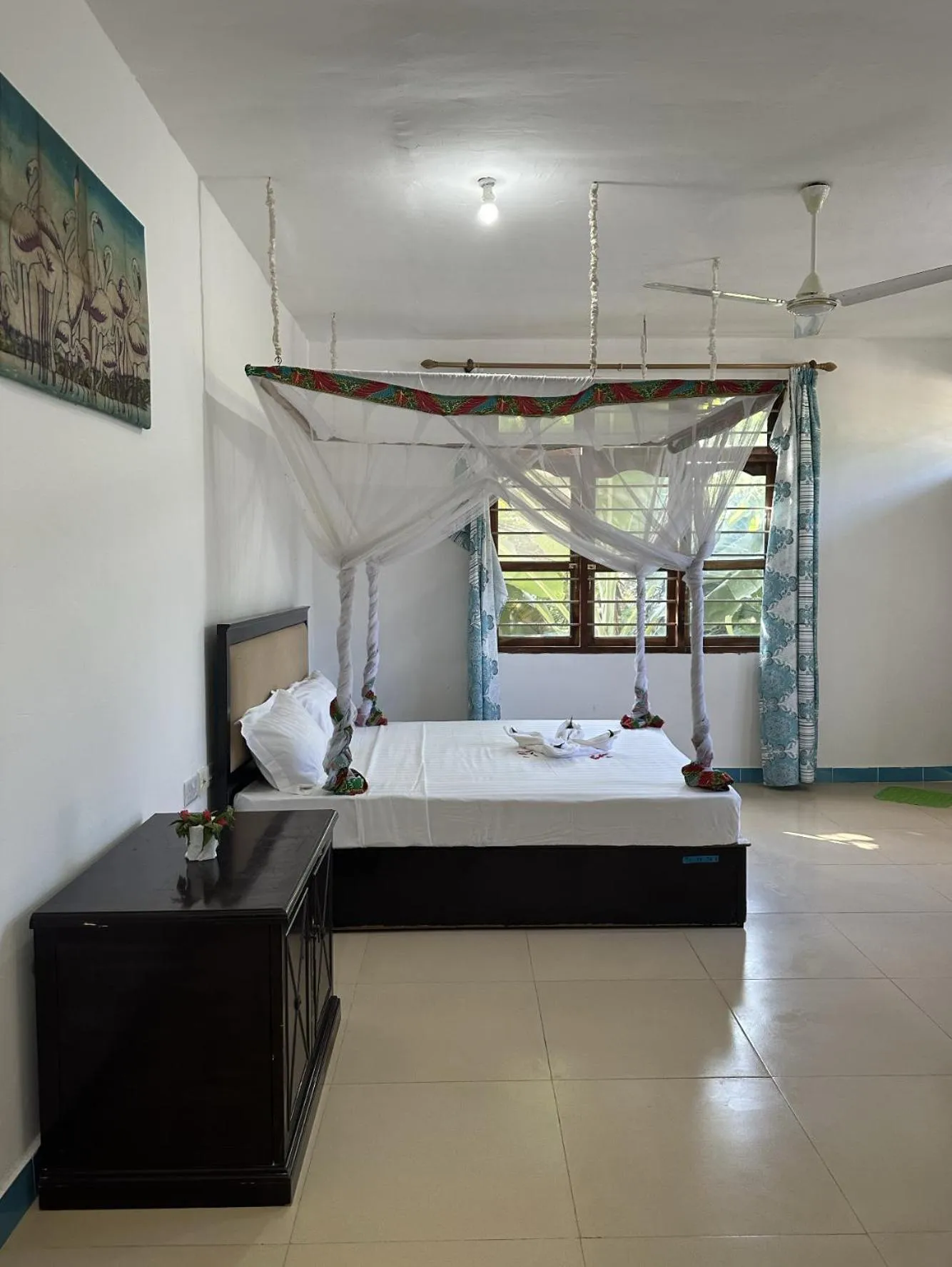 Bed in Khadija Kiwengwa Apartment