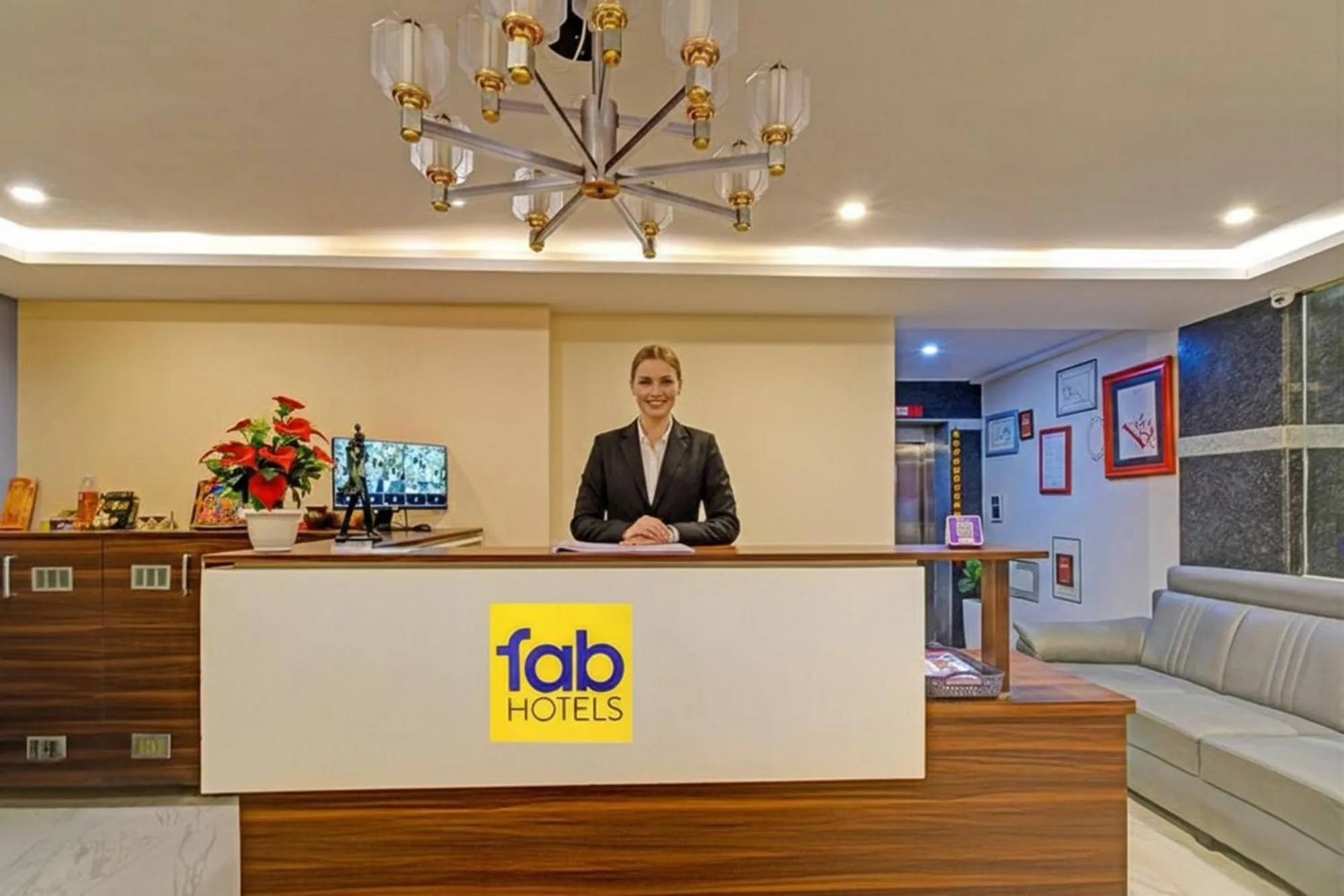 Lobby or reception in FabHotel White House Leo