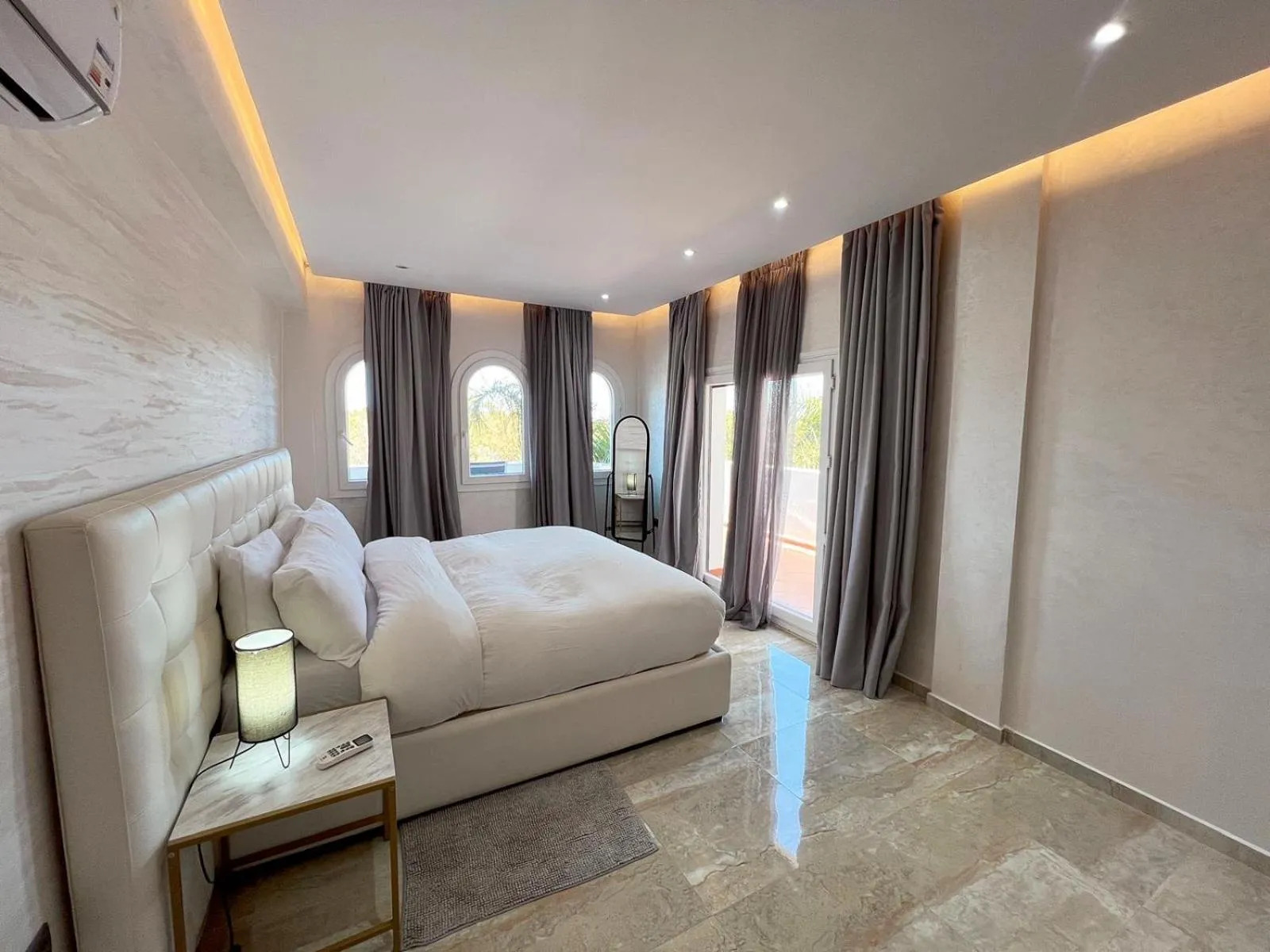 Bed in Luxury 3BR En-Suite Panoramic view & Terrace in Malabata