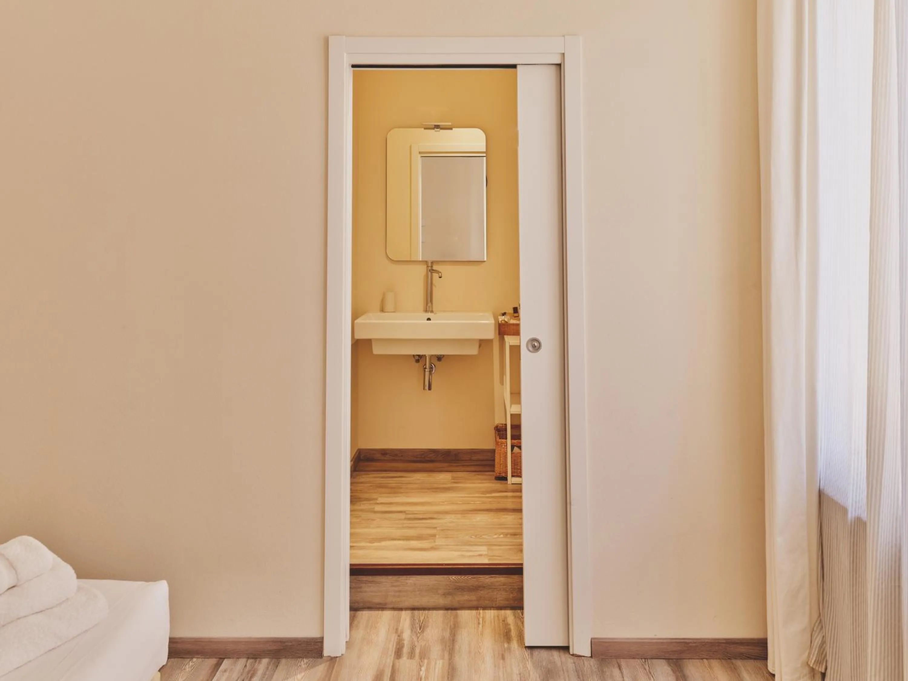 Bed in Hotel L'Aretino