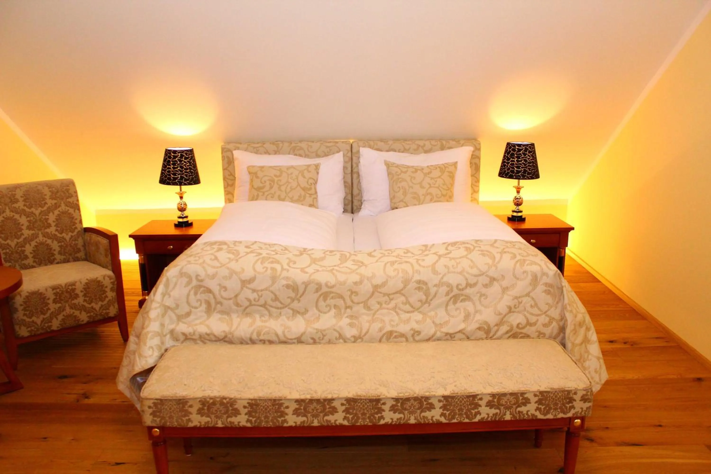 Bed in Seehotel Grüner Baum