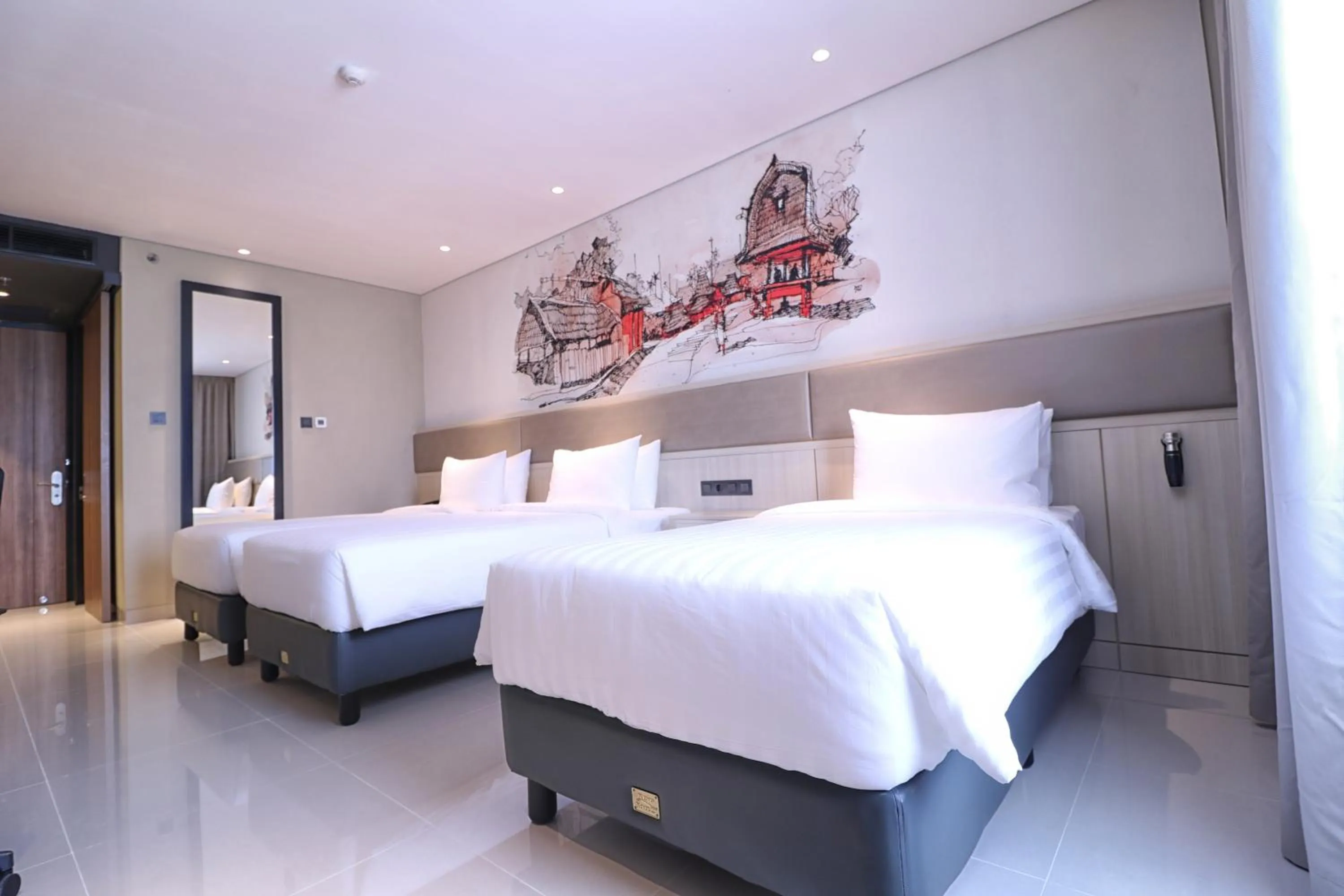 Bed in Prime Park Hotel & Convention Lombok