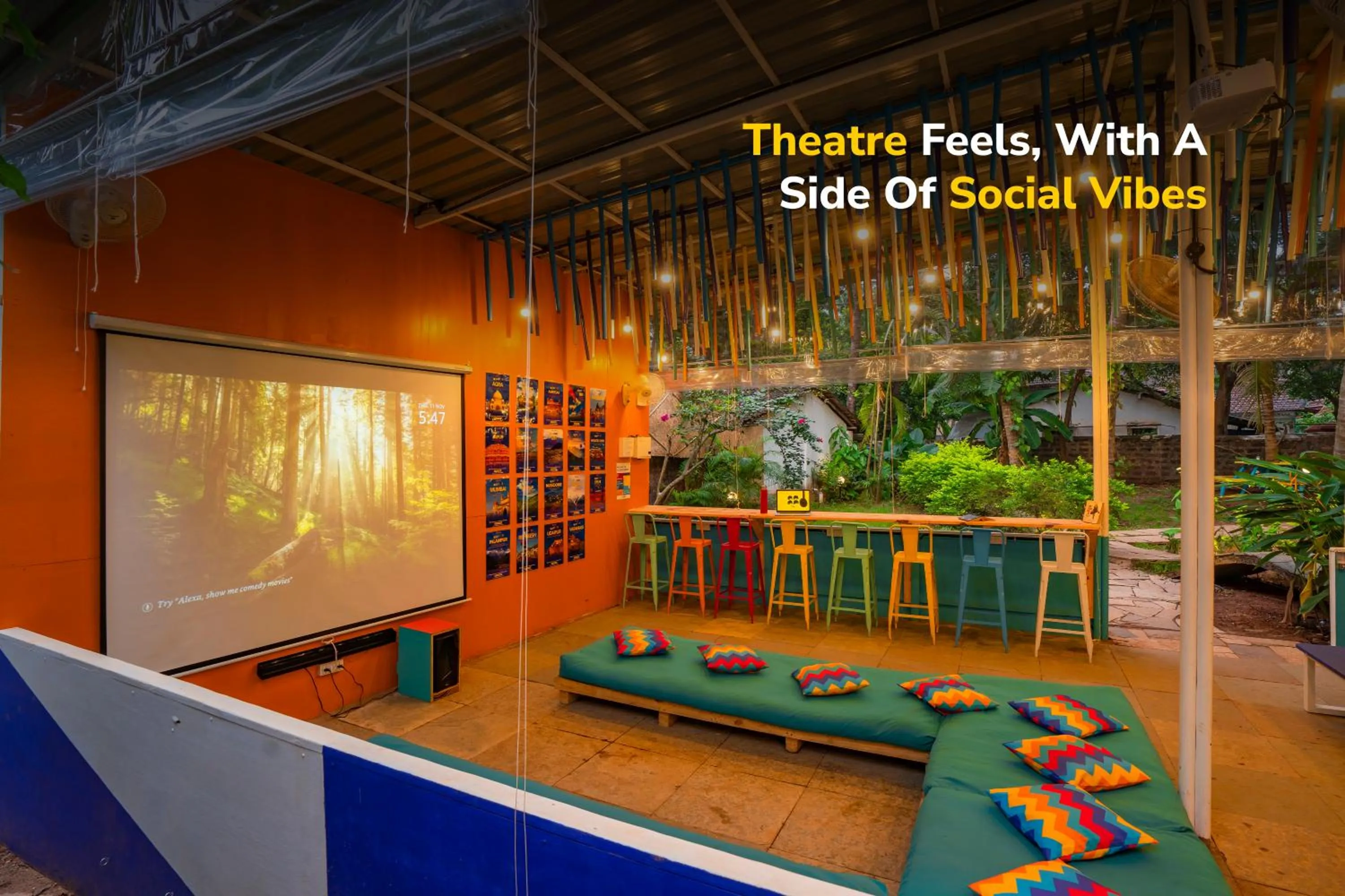 Seating area in goSTOPS Lite Goa, Calangute