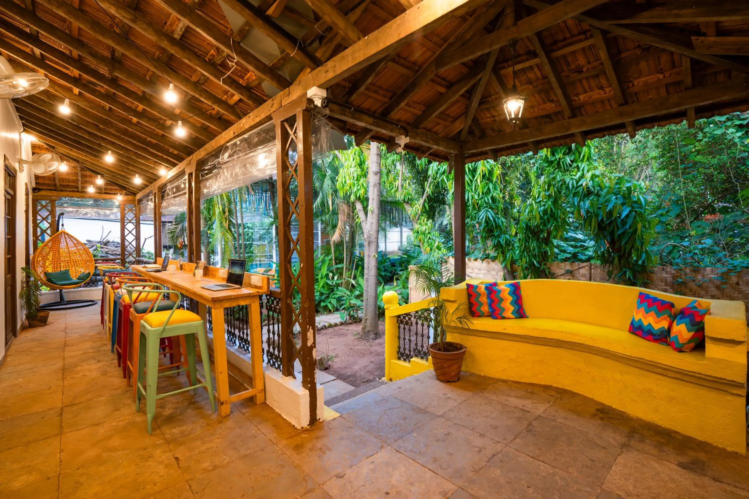 Seating area in goSTOPS Lite Goa, Calangute