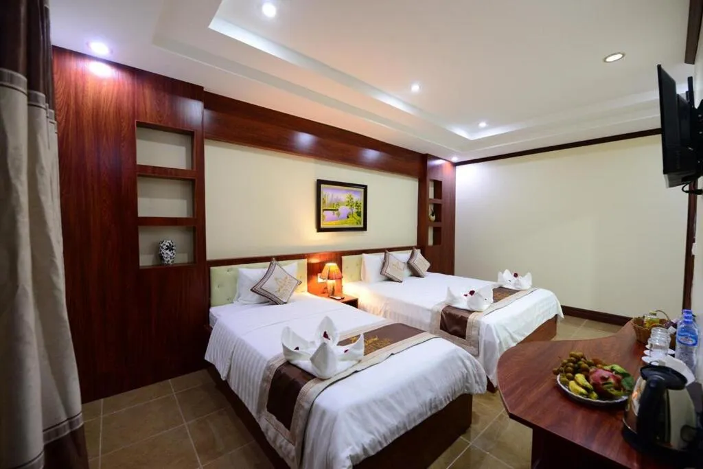 Bed in Vientiane Luxury Hotel