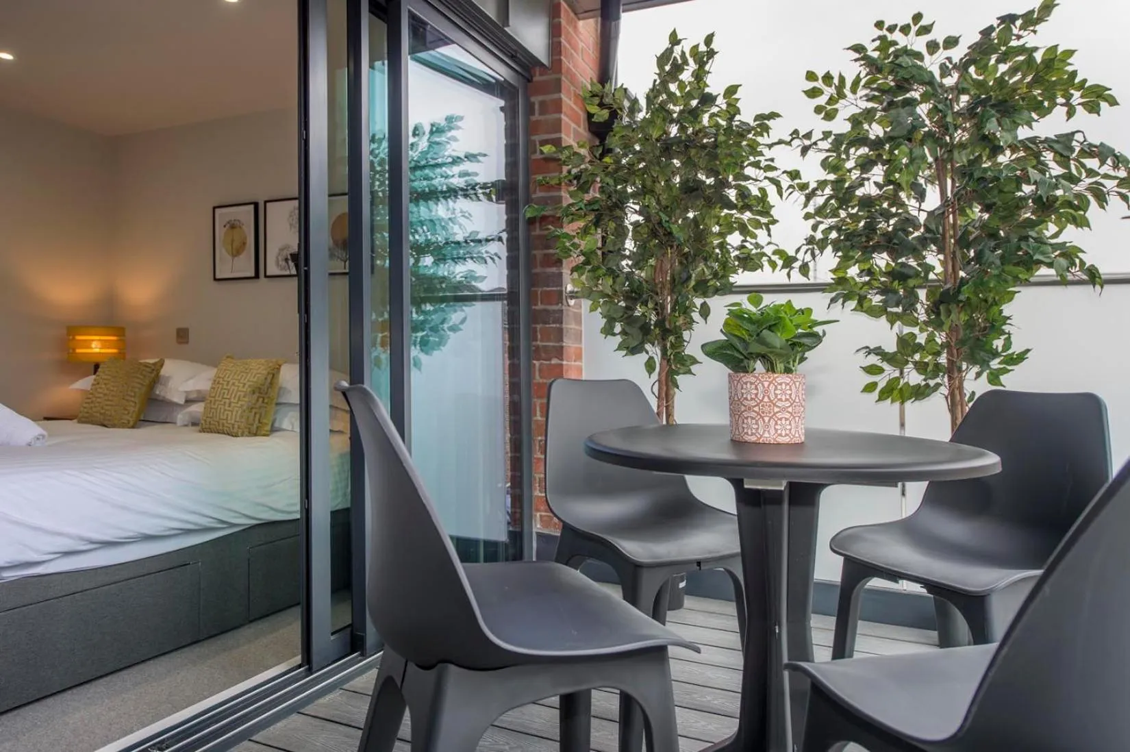 Balcony/Terrace, Bed in The Quadrant - The Botanical Suite