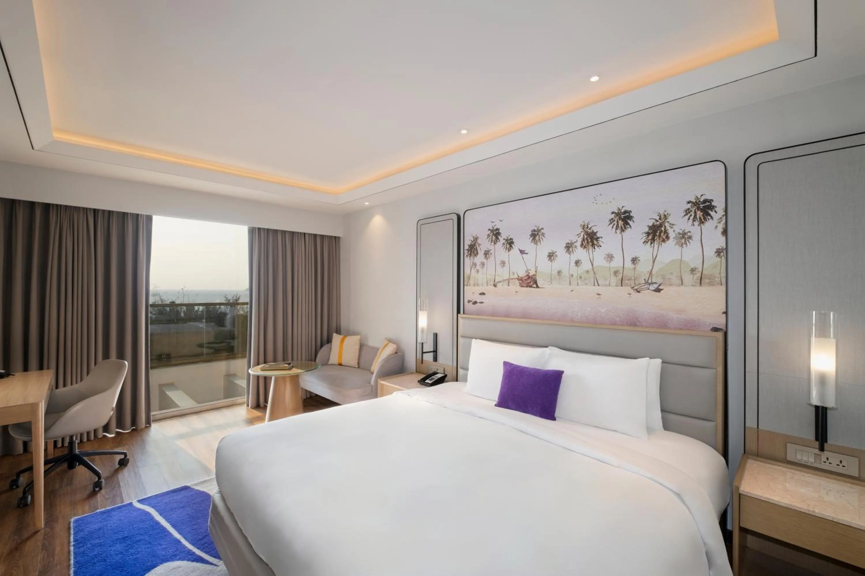 View (from property/room), Bed in Vivanta Goa, Miramar