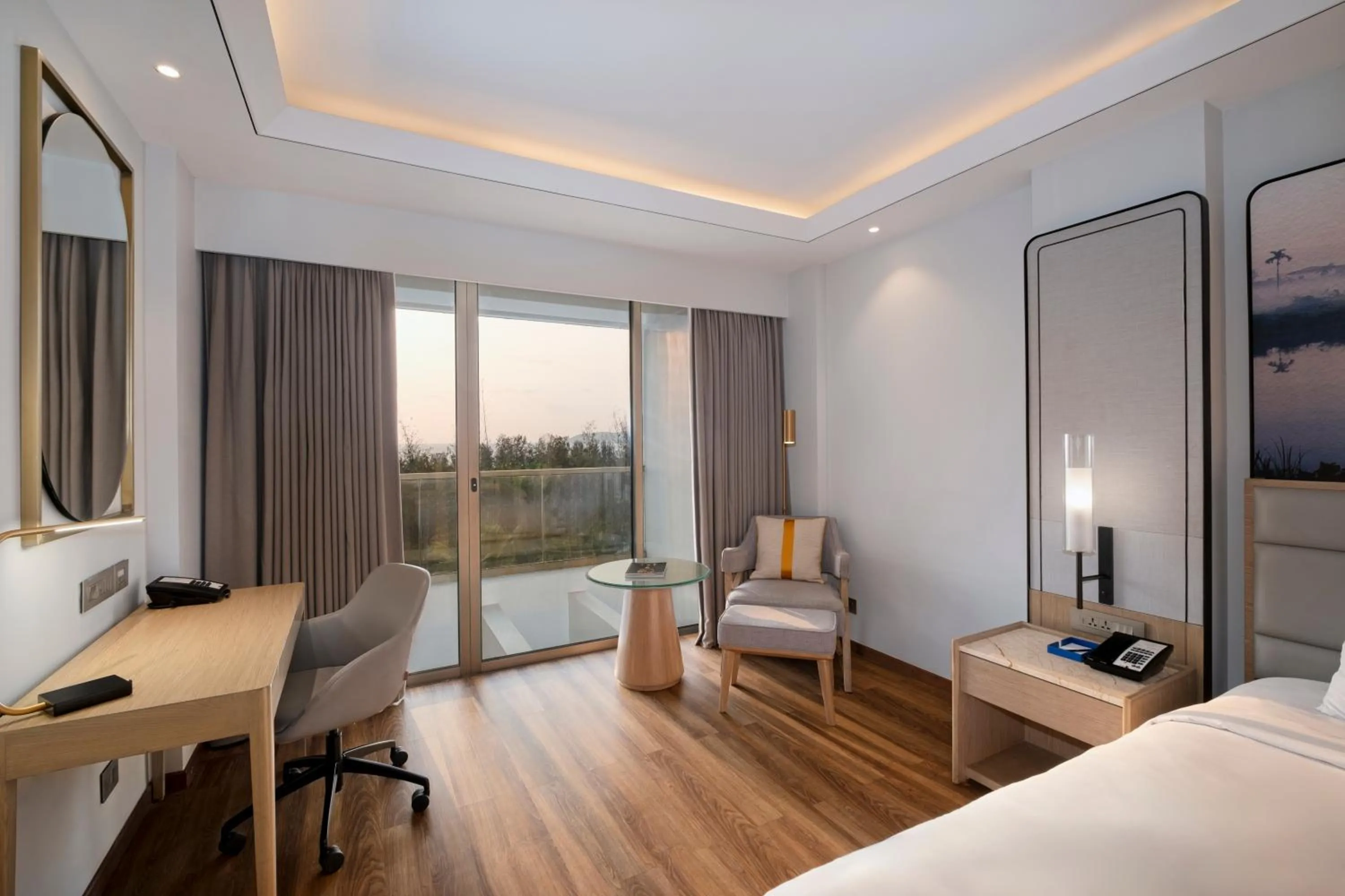 Seating area, Bed in Vivanta Goa, Miramar