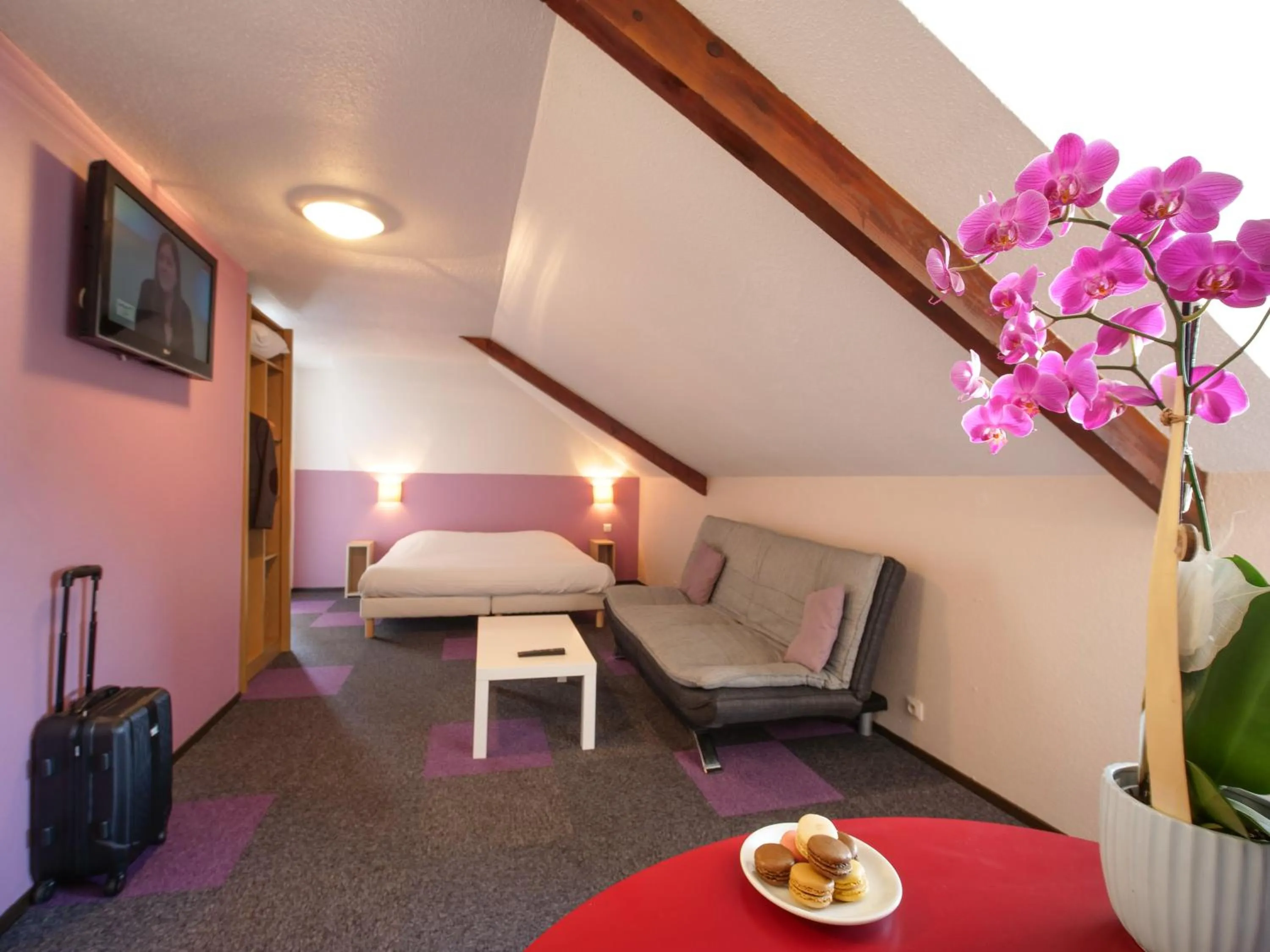 TV and multimedia in Hôtel Inn Design Resto Novo Sablé