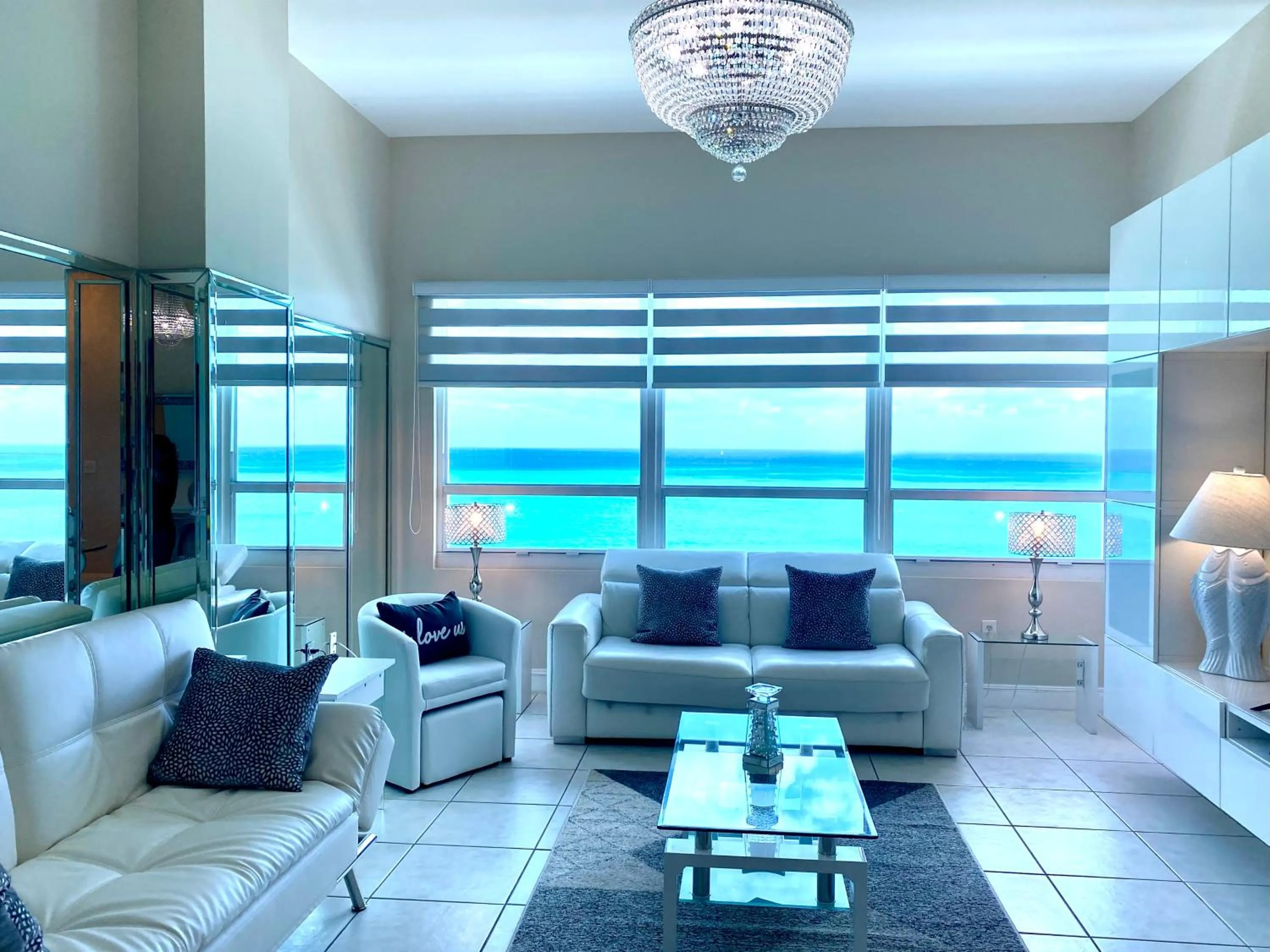 Living room in Castle Beach Resort Condo - Panoramic Large Penthouse or Deluxe 1 BR Direct Ocean View and beach access- Updated-Free parking-