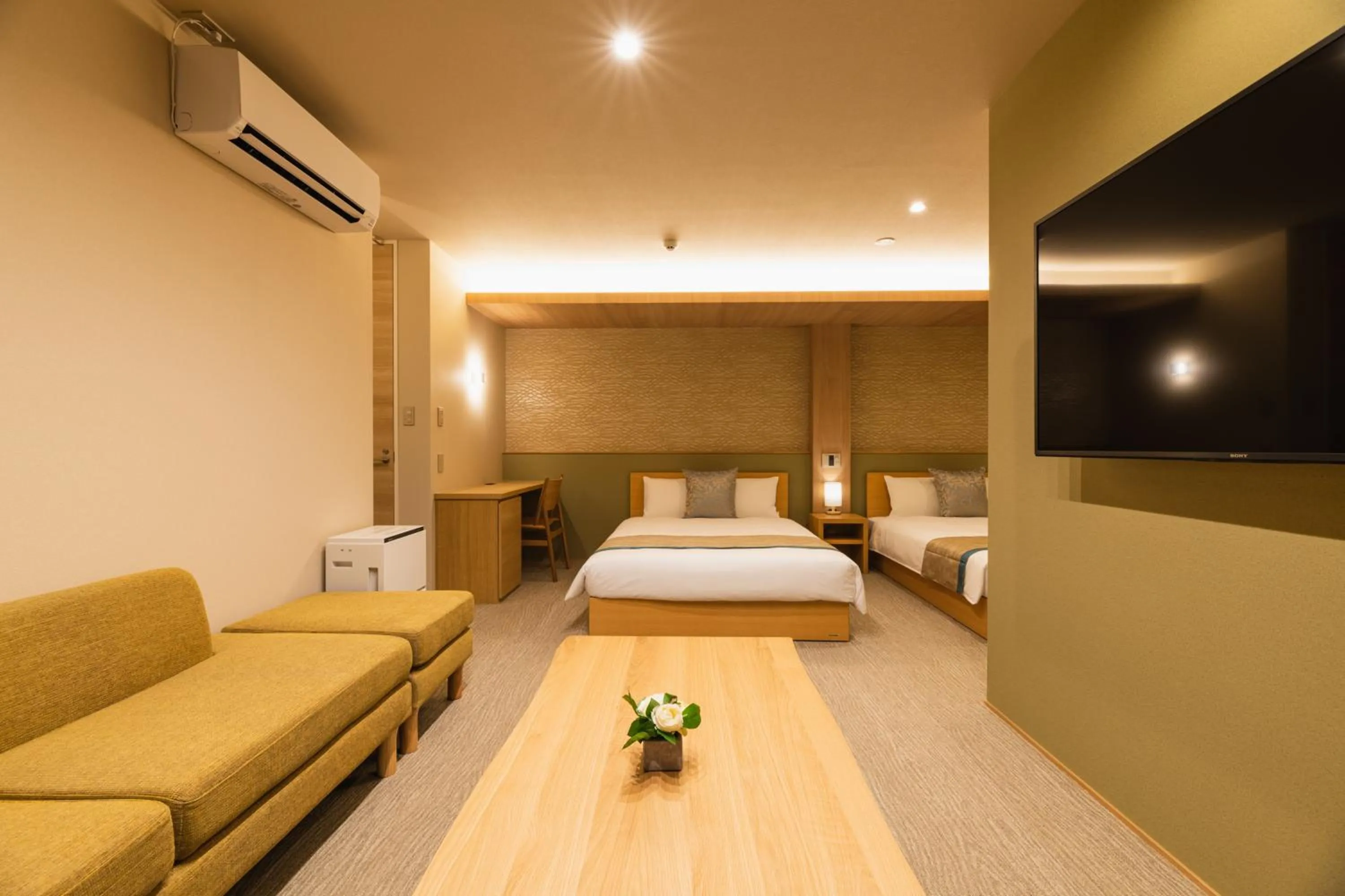 Photo of the whole room, Bed in GRAND BASE Nagasaki Nakamachi