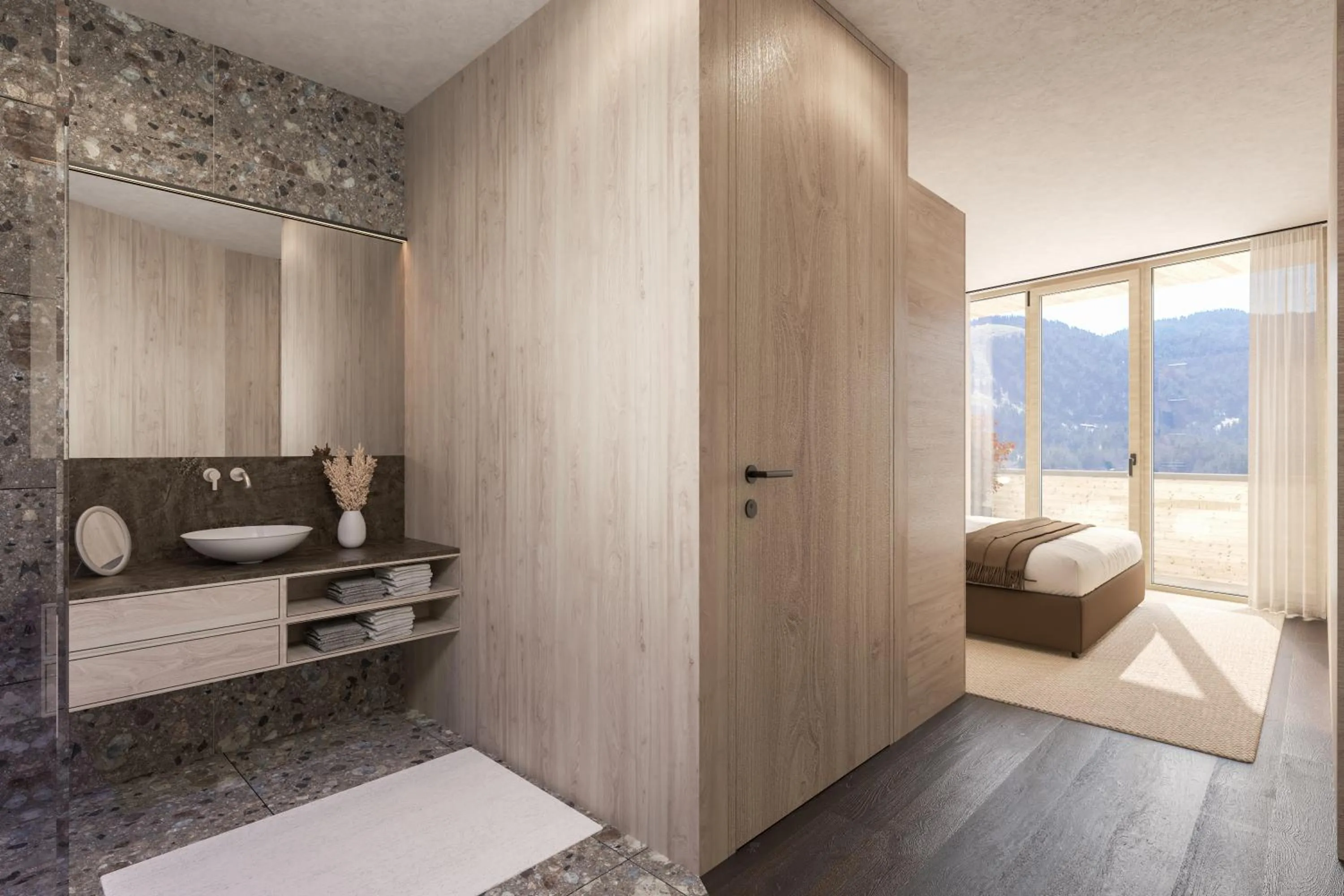 Bedroom, Bed in Torghele's Wald & Fluh