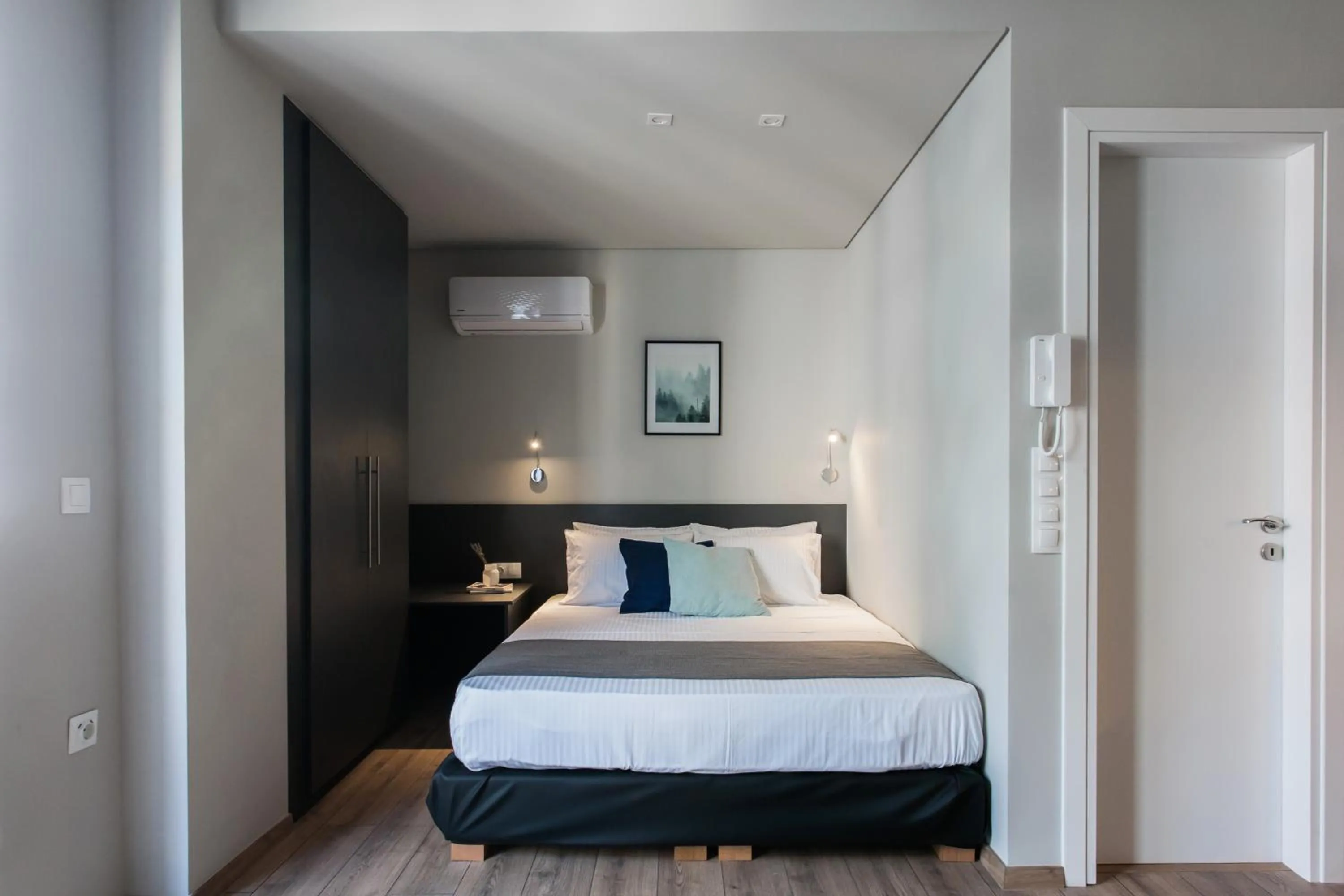 Bedroom, Bed in WYZ Athens Apartments by UPSTREET