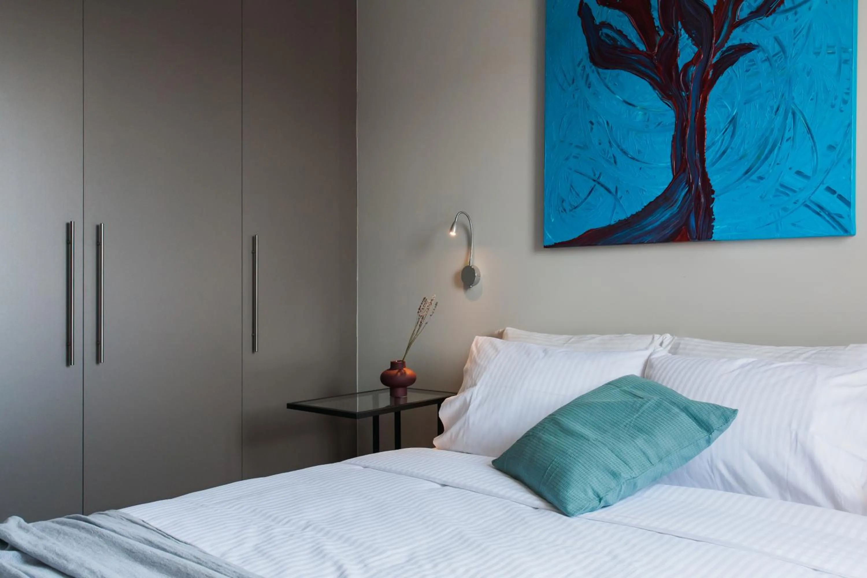 Bedroom, Bed in WYZ Athens Apartments by UPSTREET