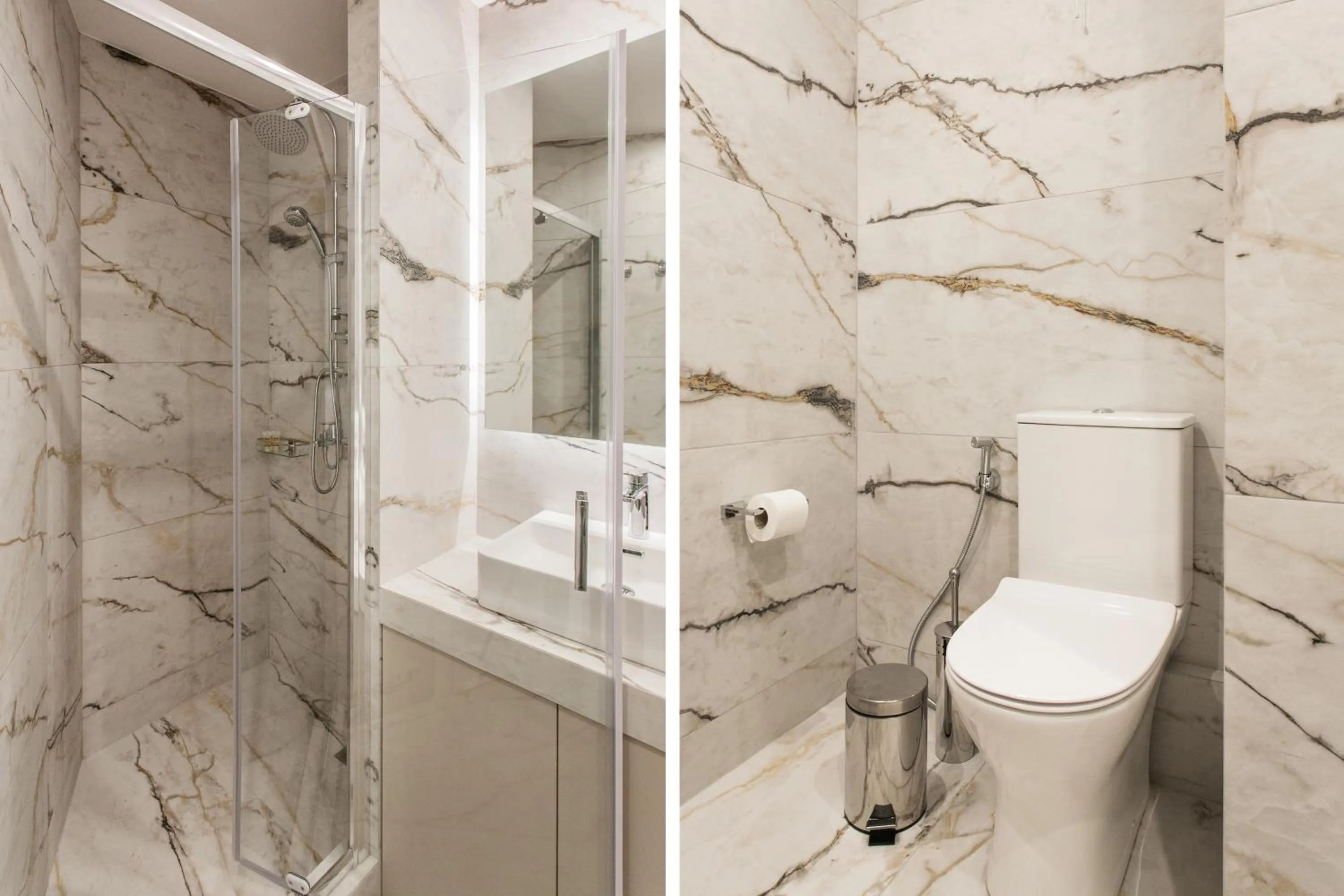 Shower in WYZ Athens Apartments by UPSTREET