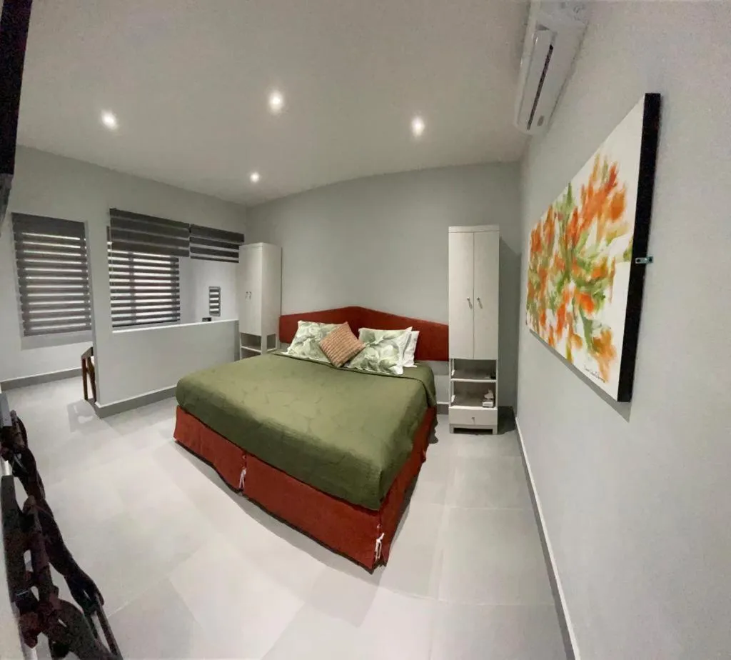 Bed in The Blue Eco Lodge