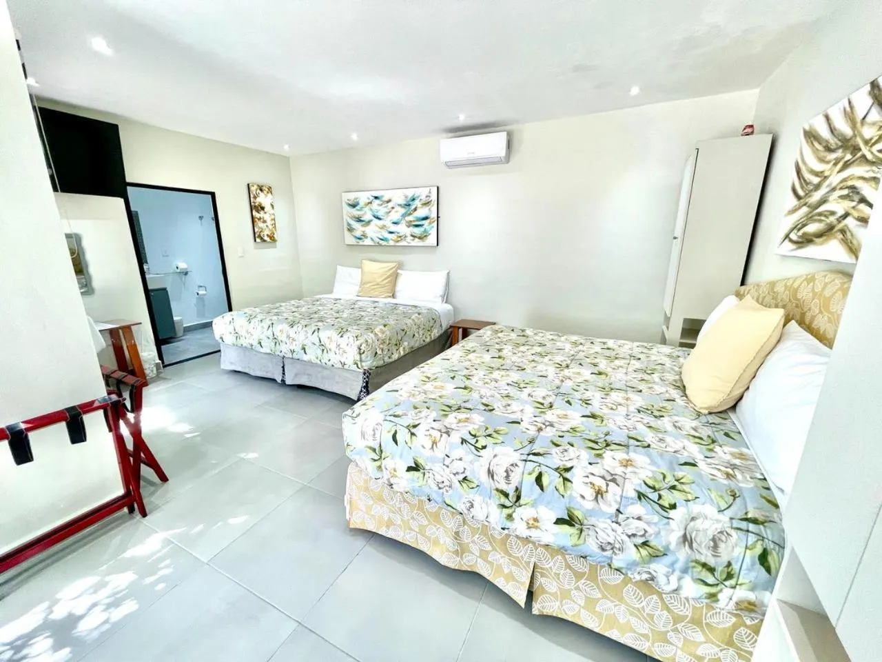 Bed in The Blue Eco Lodge