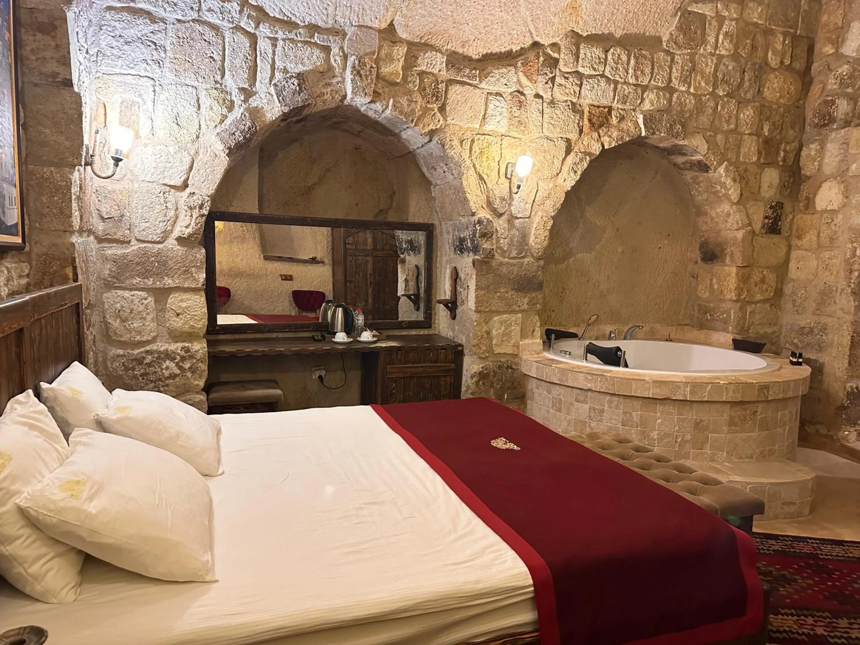Hot Tub, Bed in Under Cave Cappadocia