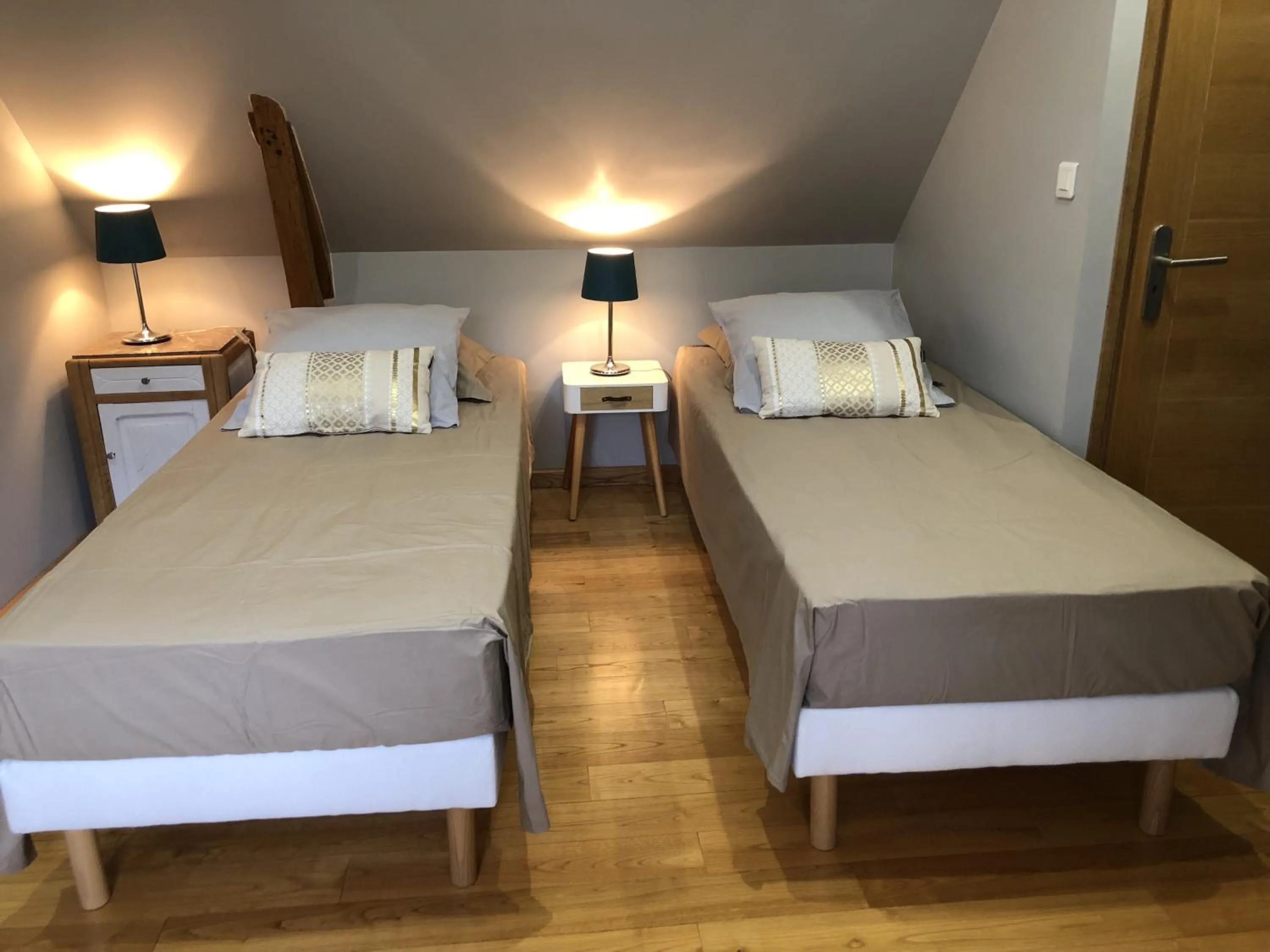 Bed in La Mésangeraie Gîte Chambres d'hôtes