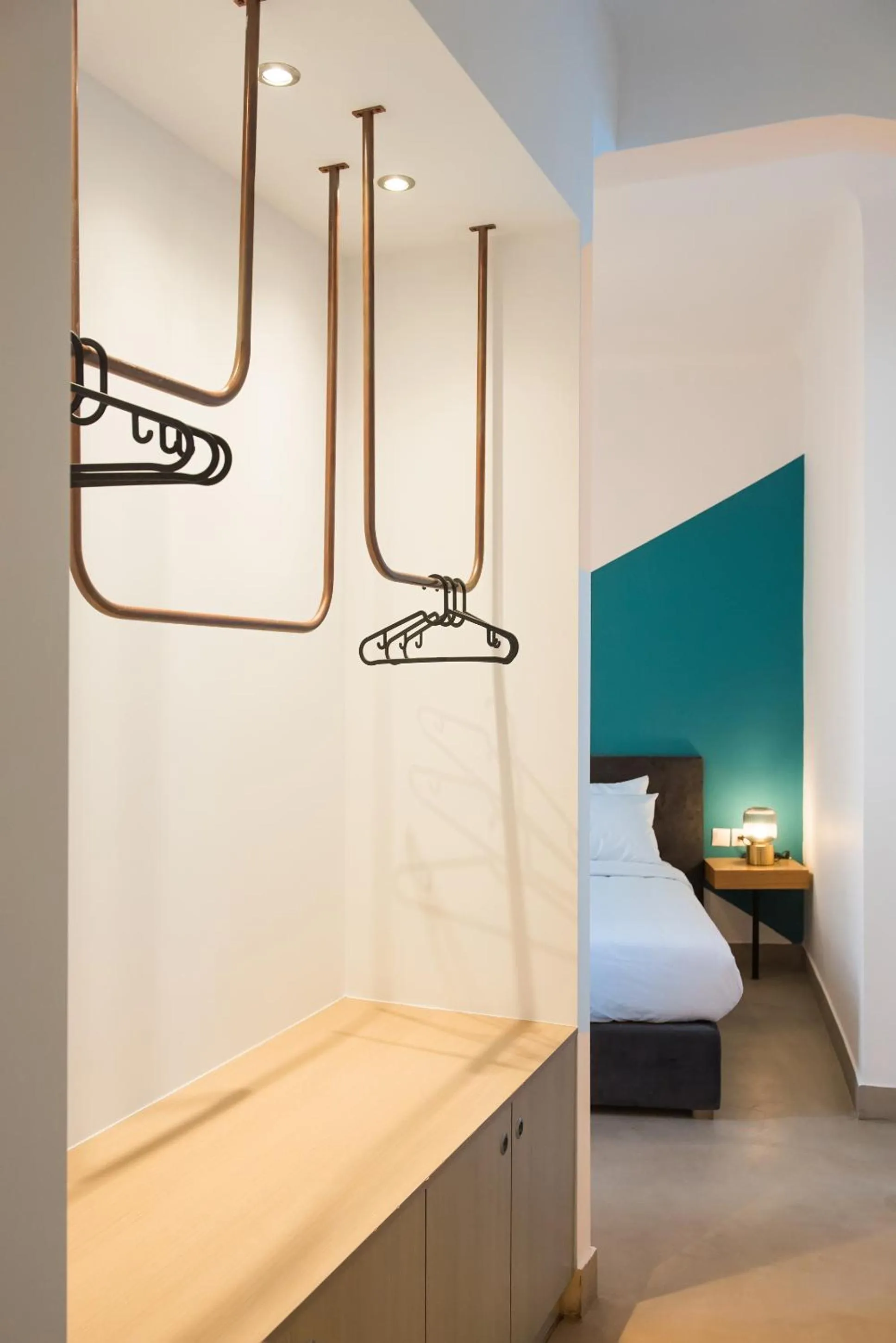 Bed in MONK Monastiraki Suites