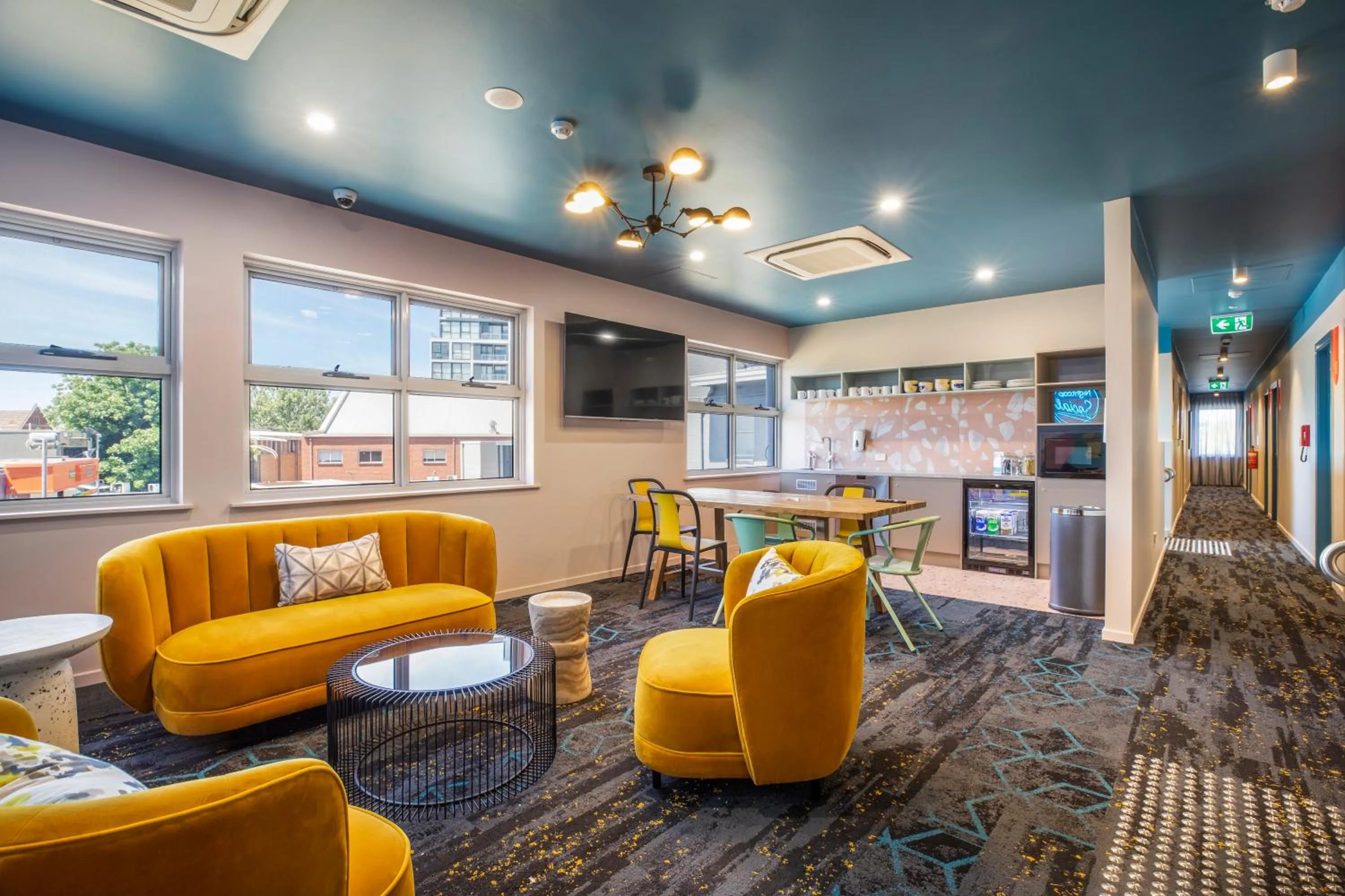 Communal kitchen in Royal Hotel by Nightcap Social