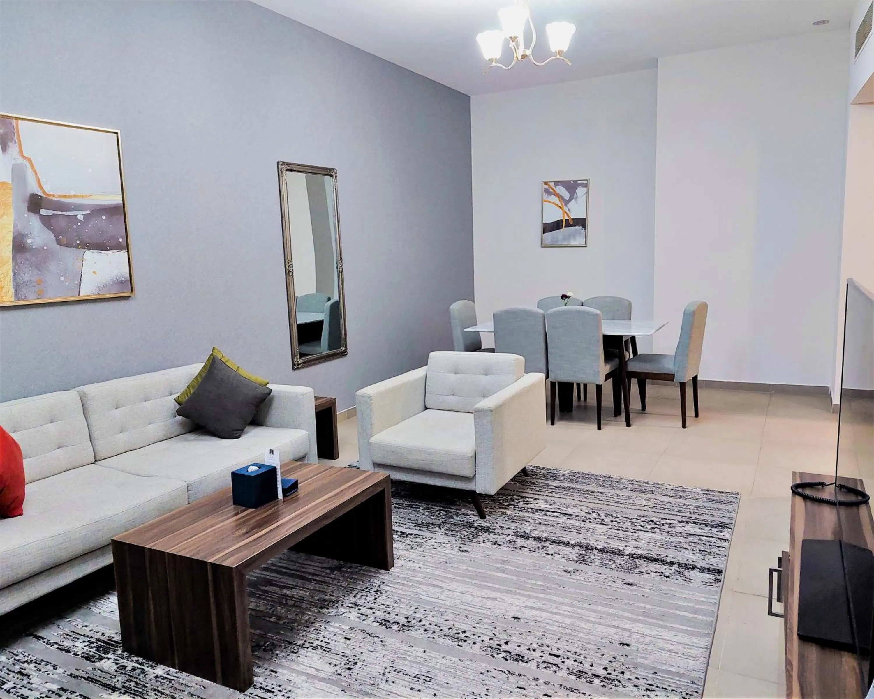 Living room in Luxe Grand Hotel Apartments