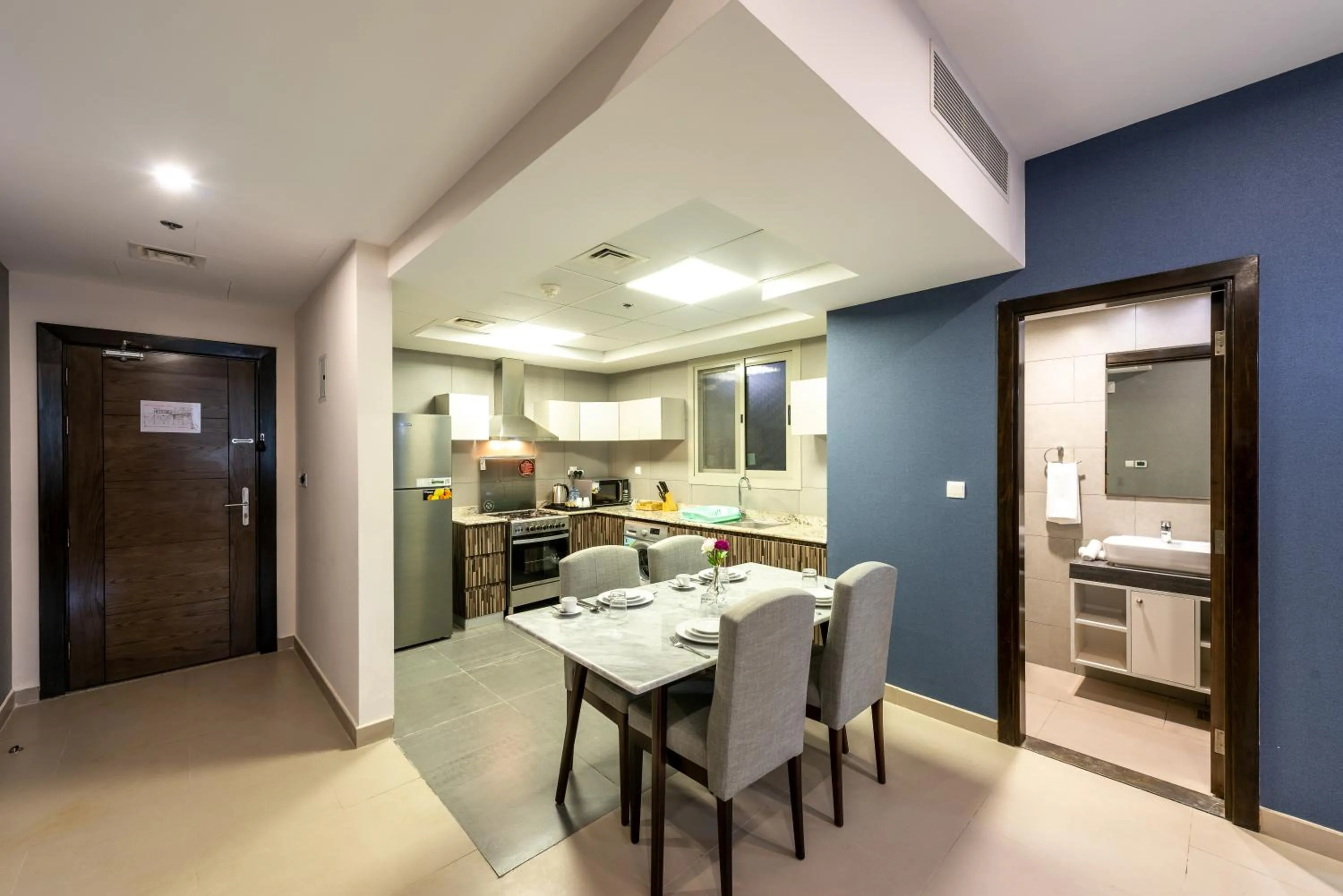 Kitchen or kitchenette in Luxe Grand Hotel Apartments