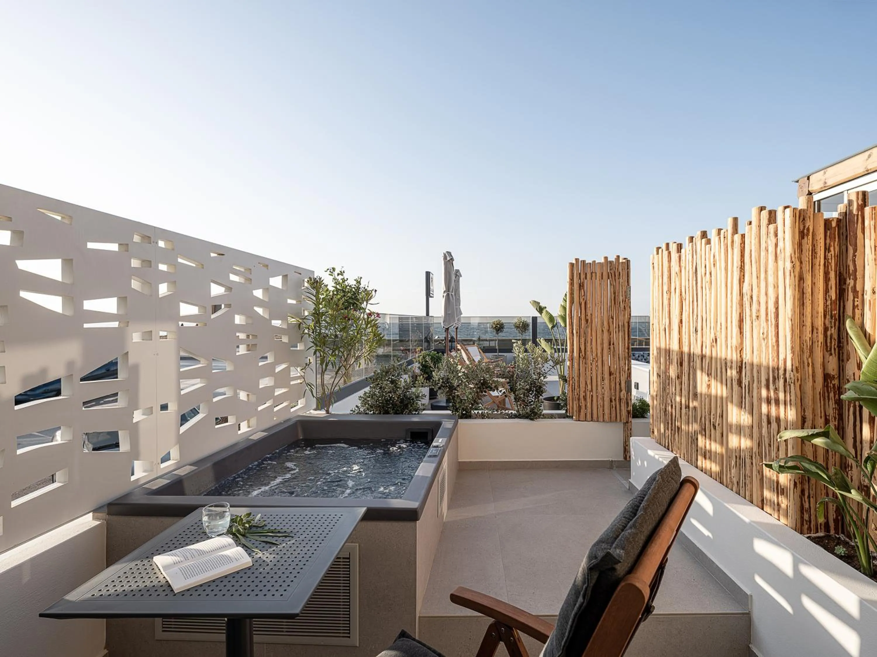 Hot Tub in Calla Luxury Seafront Suites