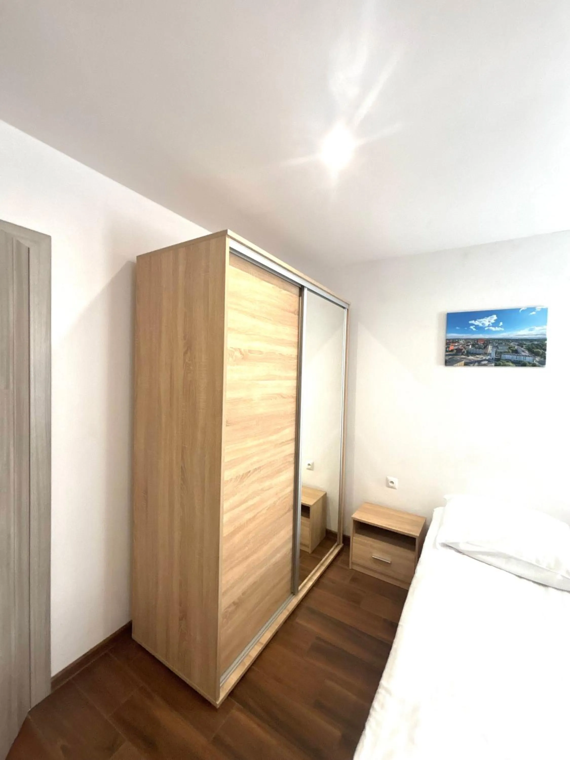 wardrobe, Bed in Apartament Residence Nysa