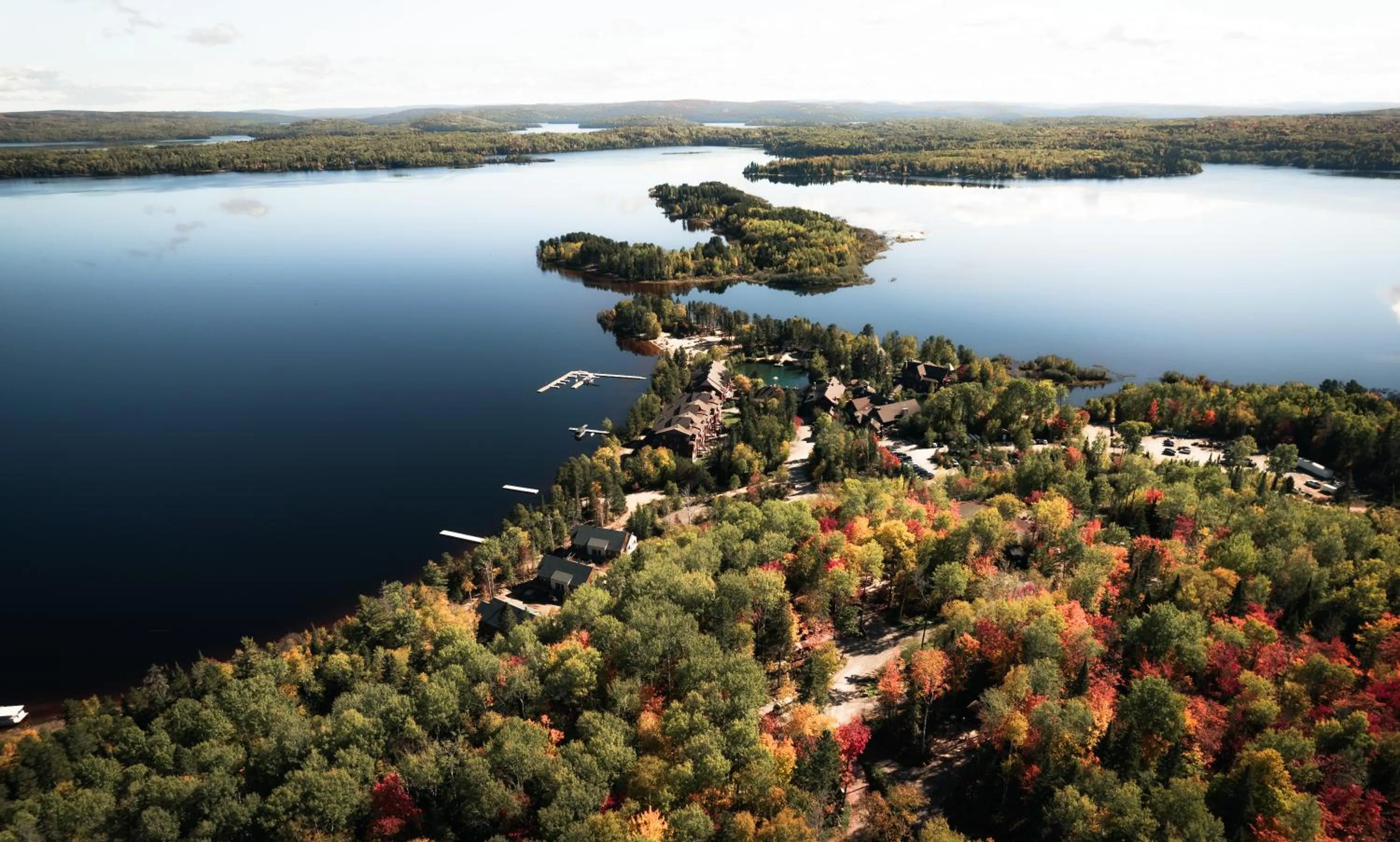 Bird's eye view in Auberge du Lac Taureau et Condos